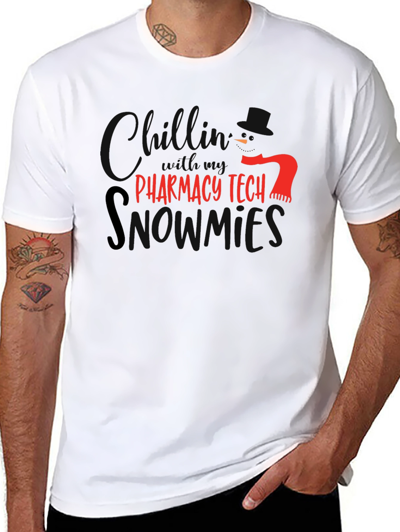 Black Pharmacy Tech Snowmies T-Shirt - Black view 8