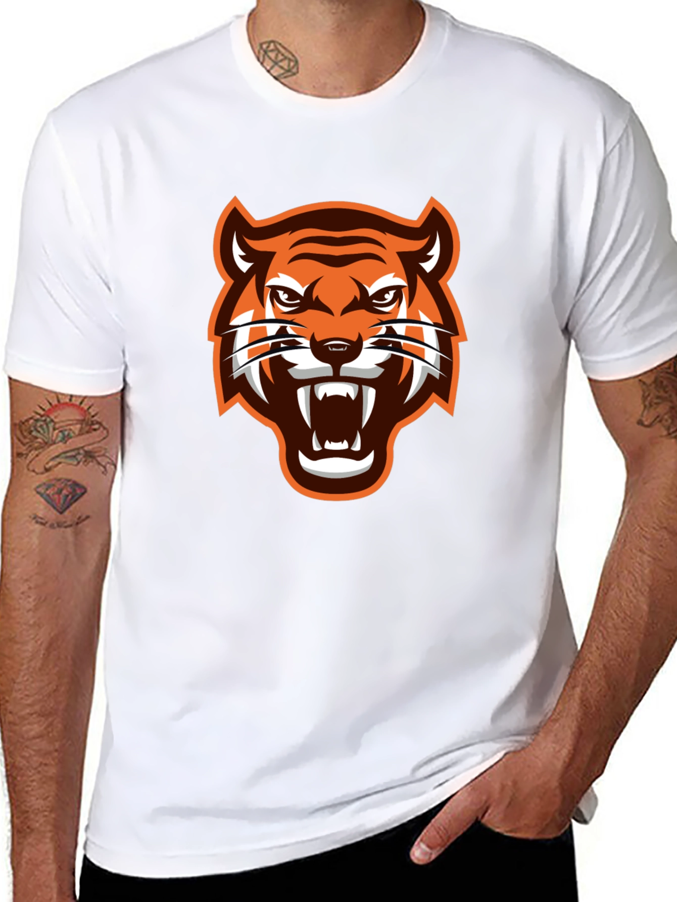 Black Tiger Graphic Black T-Shirt - Fierce and Stylish view 8