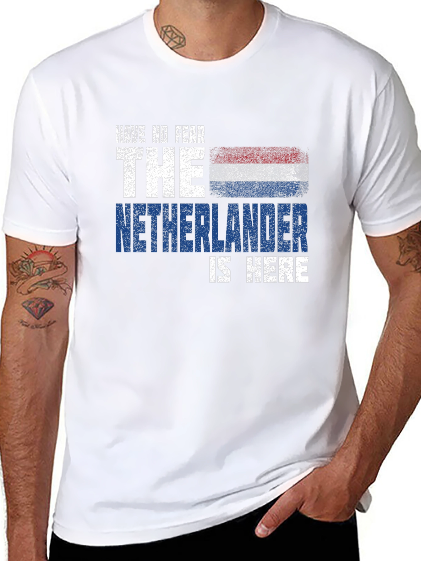 Black Have No Fear The Netherlander is Here T-Shirt view 8