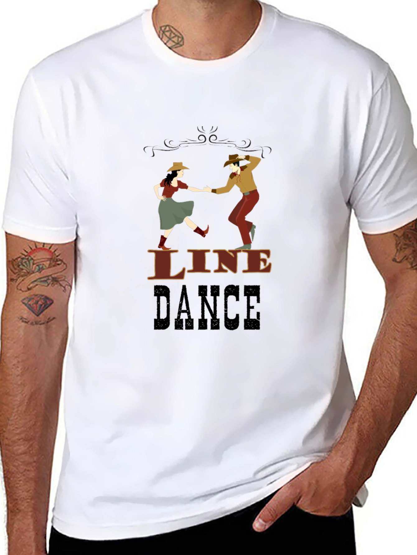 Line Dance Graphic T-Shirt - Western Style Dancing Tee - 8