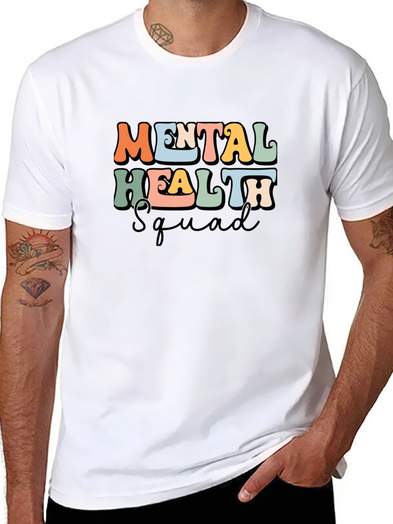 Black Mental Health Squad Graphic T-Shirt view 8