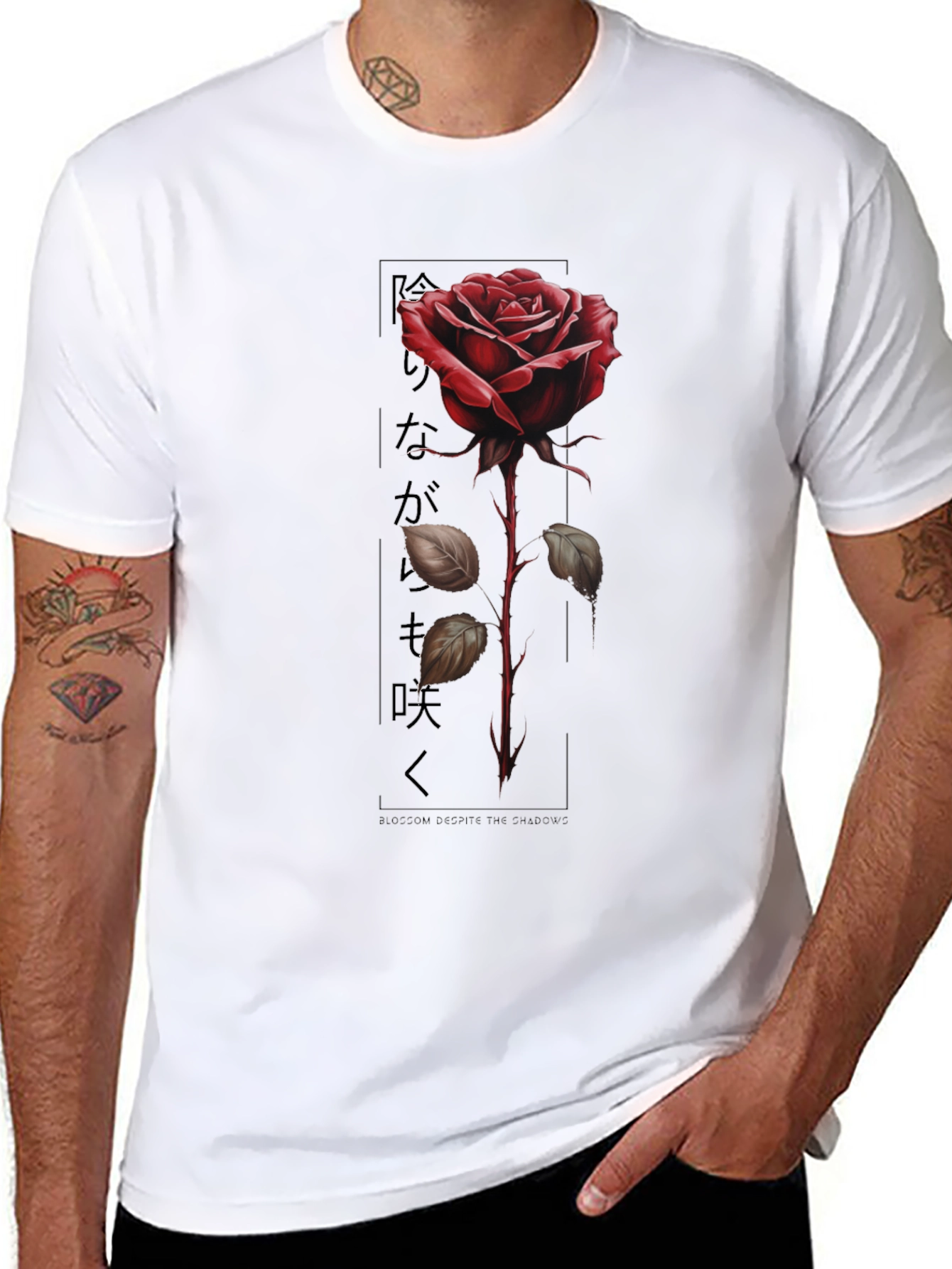 Black Red Rose Graphic Tee - Blossom Desire view 8