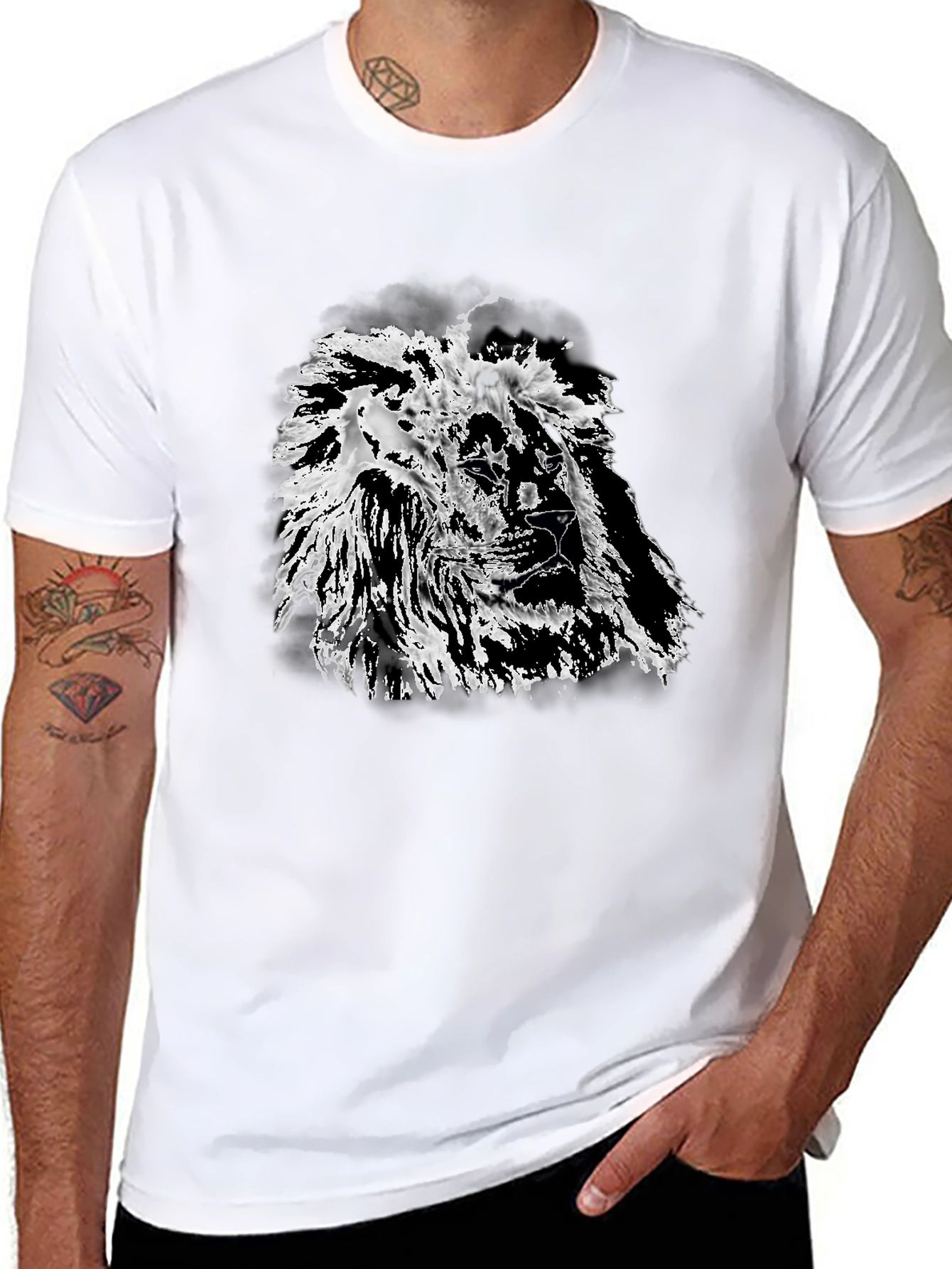 Black Lion Graphic Black T-Shirt - Bold Style view 8