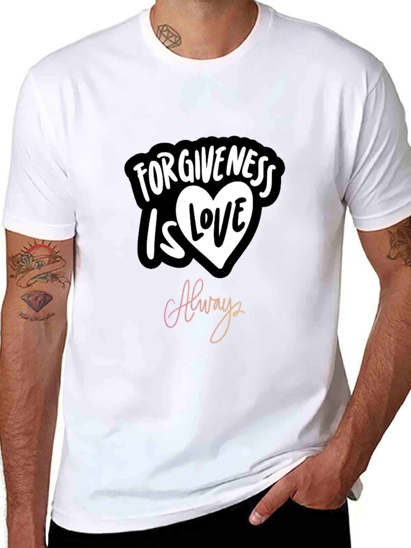 Black Forgiveness is Love Always Graphic T-Shirt view 8
