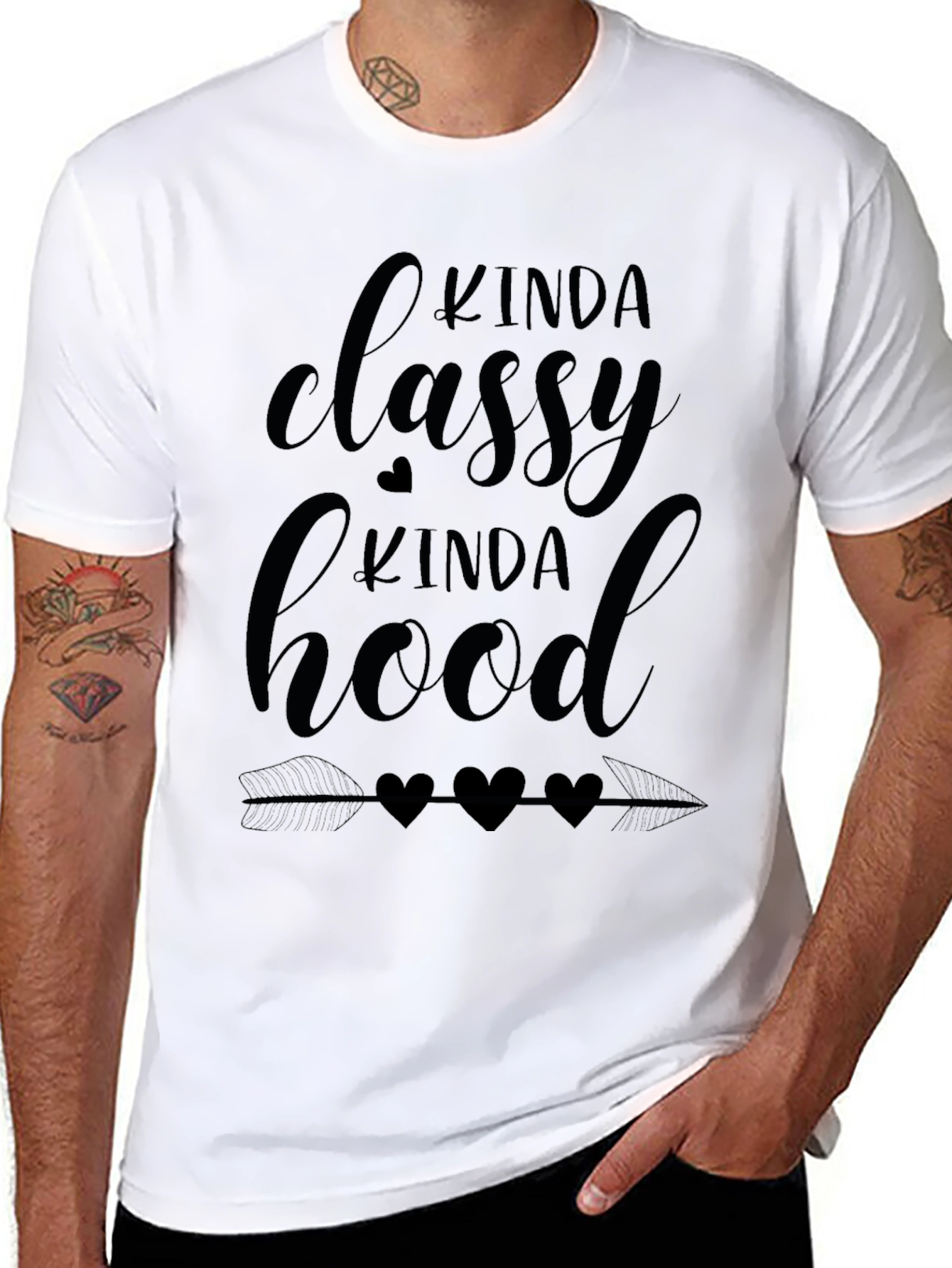 Black Kinda Classy Kinda Hood Graphic Tee view 8