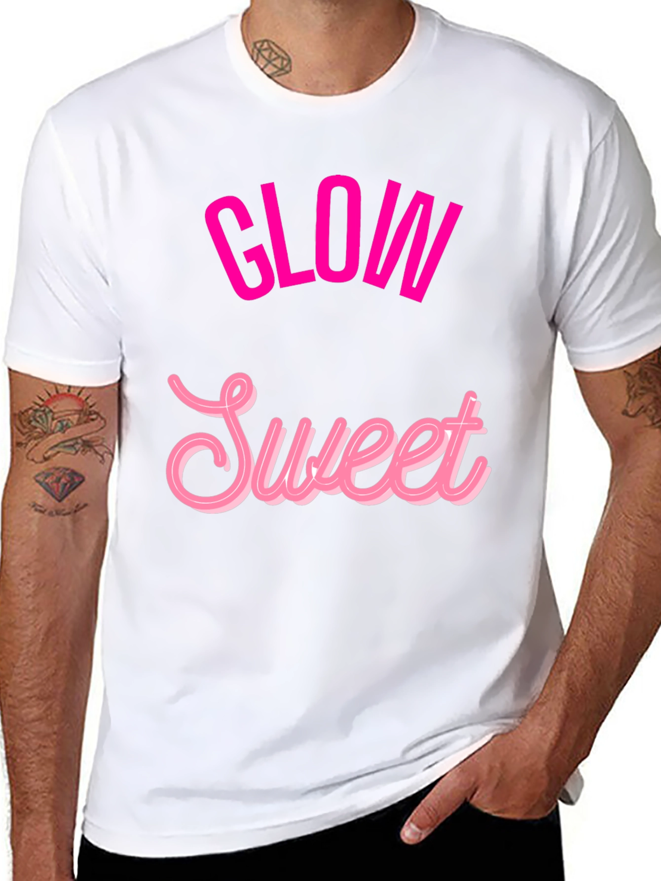 Black Glow Sweet Graphic Tee - Trendy Casual T-Shirt view 8