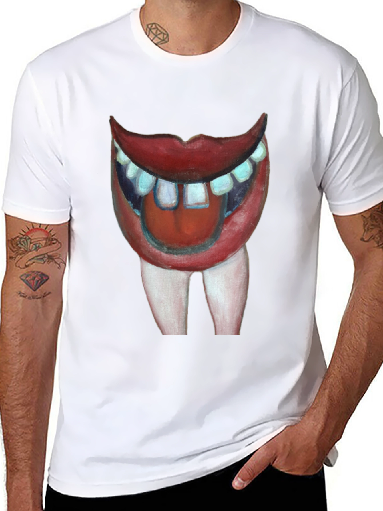 Black Funny Mouth T-Shirt view 8