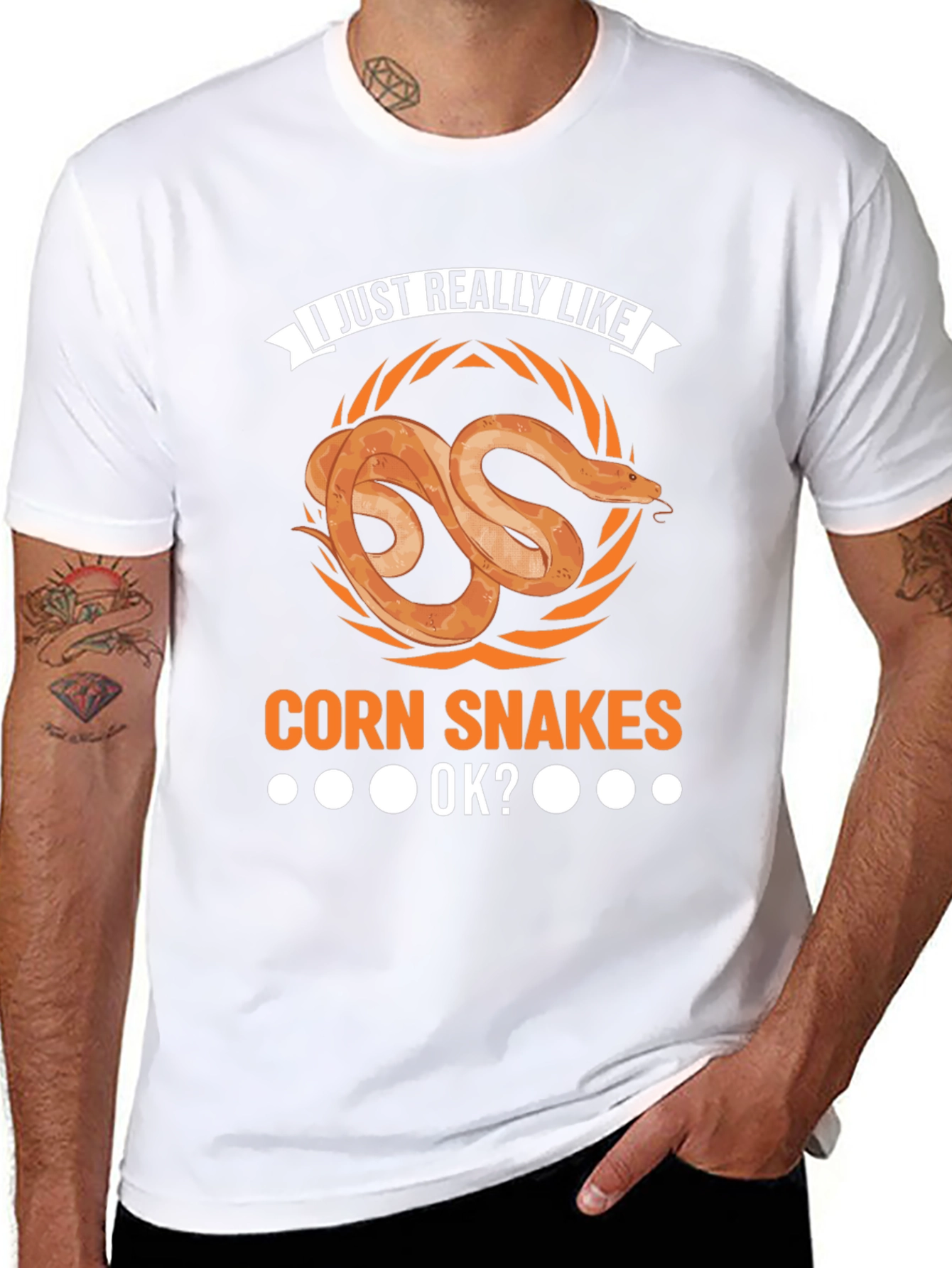 Black Corn Snake Lover T-Shirt - I Just Really Like Corn Snakes OK? view 8