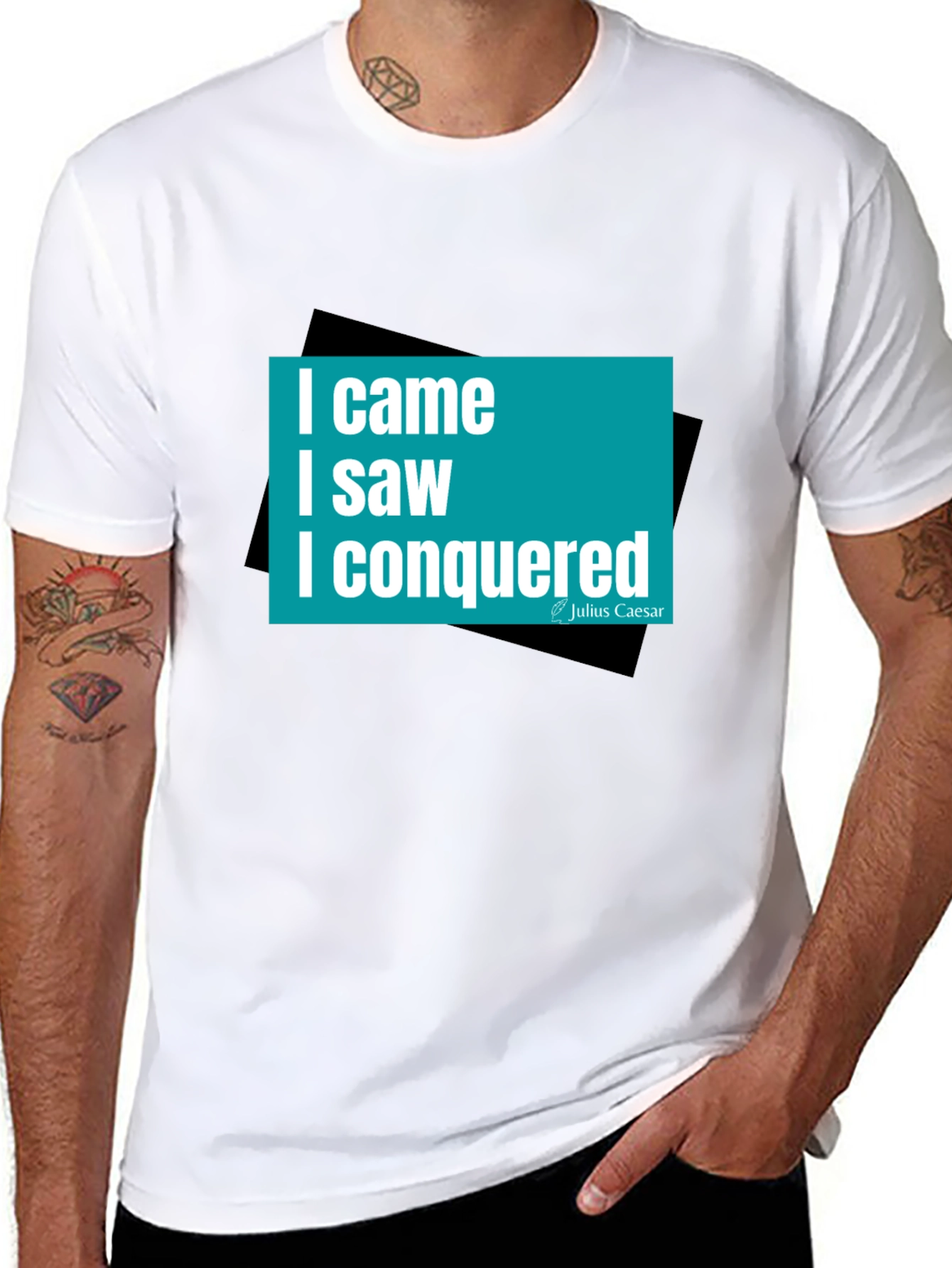 Black I Came, I Saw, I Conquered Tee view 8