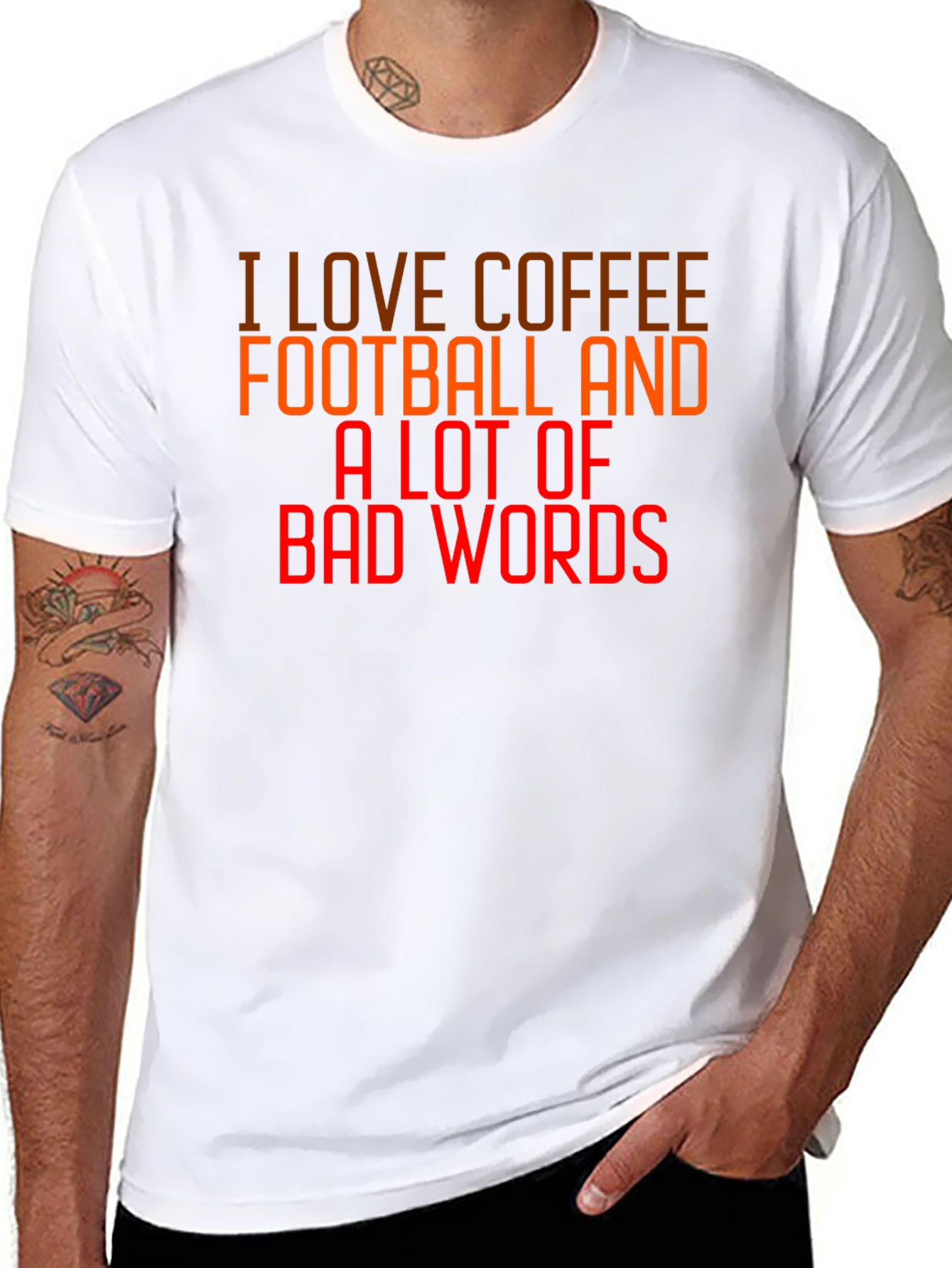Black Coffee, Football & Bad Words Graphic Tee view 8