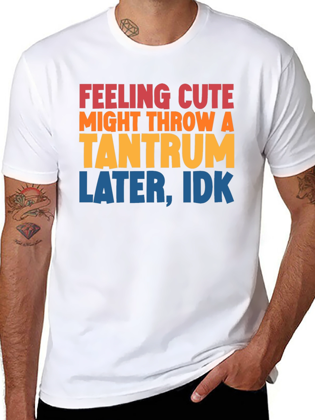 Black Feeling Cute Tantrum T-Shirt Funny Graphic Tee view 8