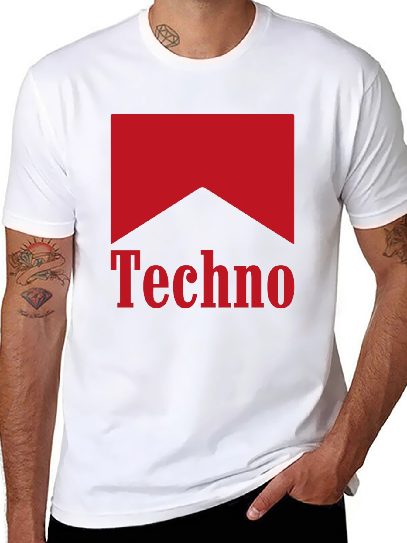 Black Techno Marlboro Style T-Shirt view 8