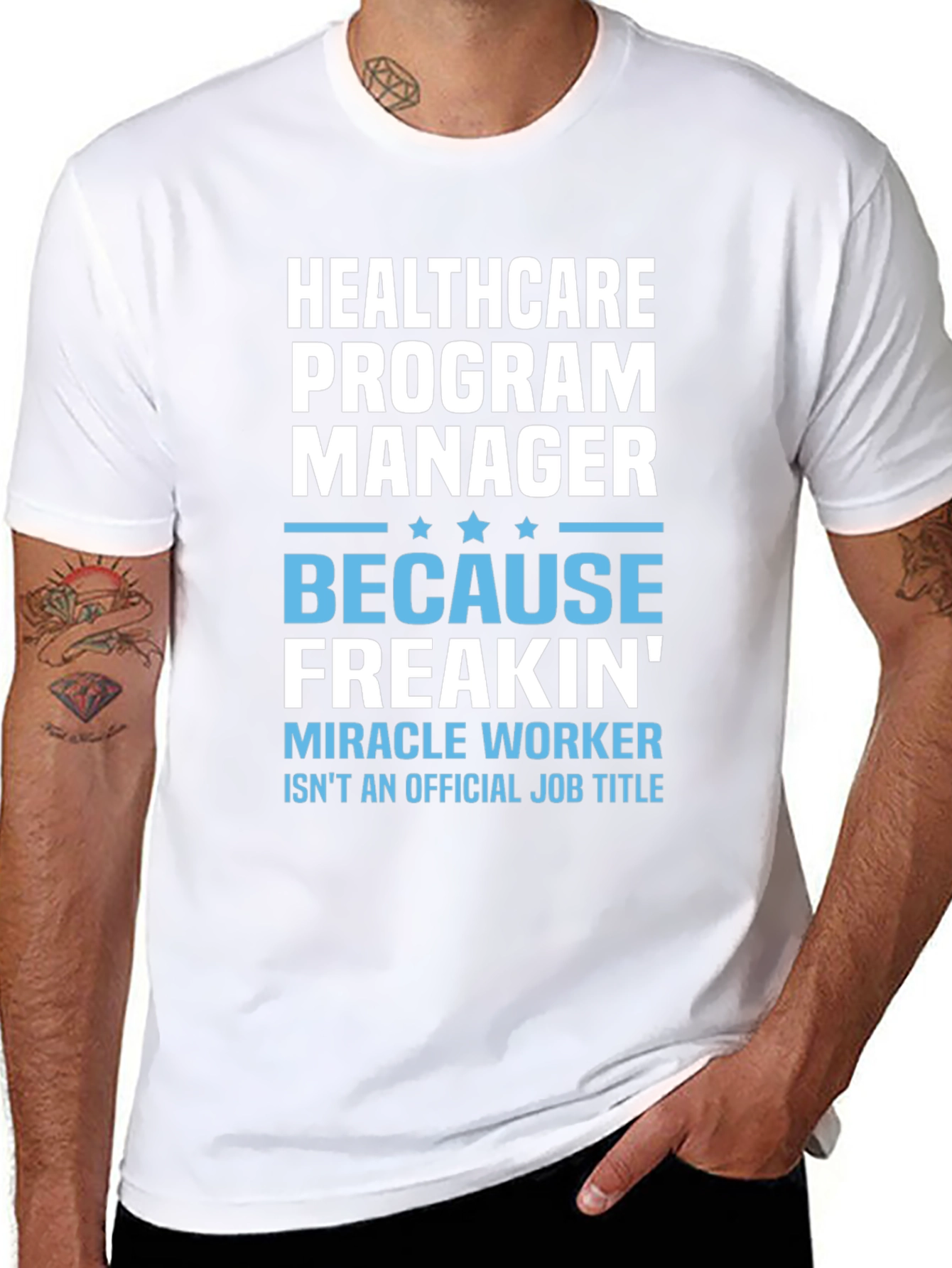Black Healthcare Program Manager Funny T-Shirt view 8