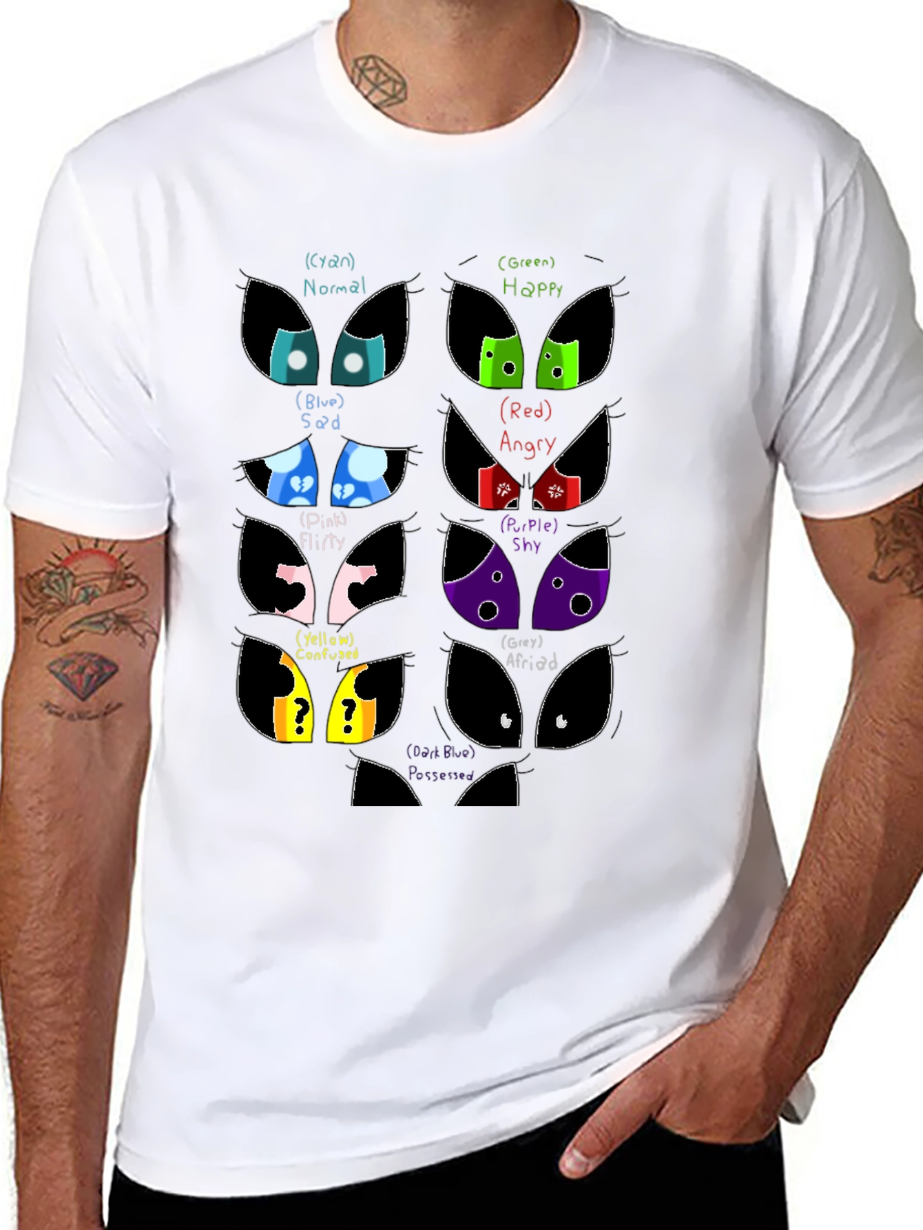 Black Emotion Eyes Black T-Shirt view 8