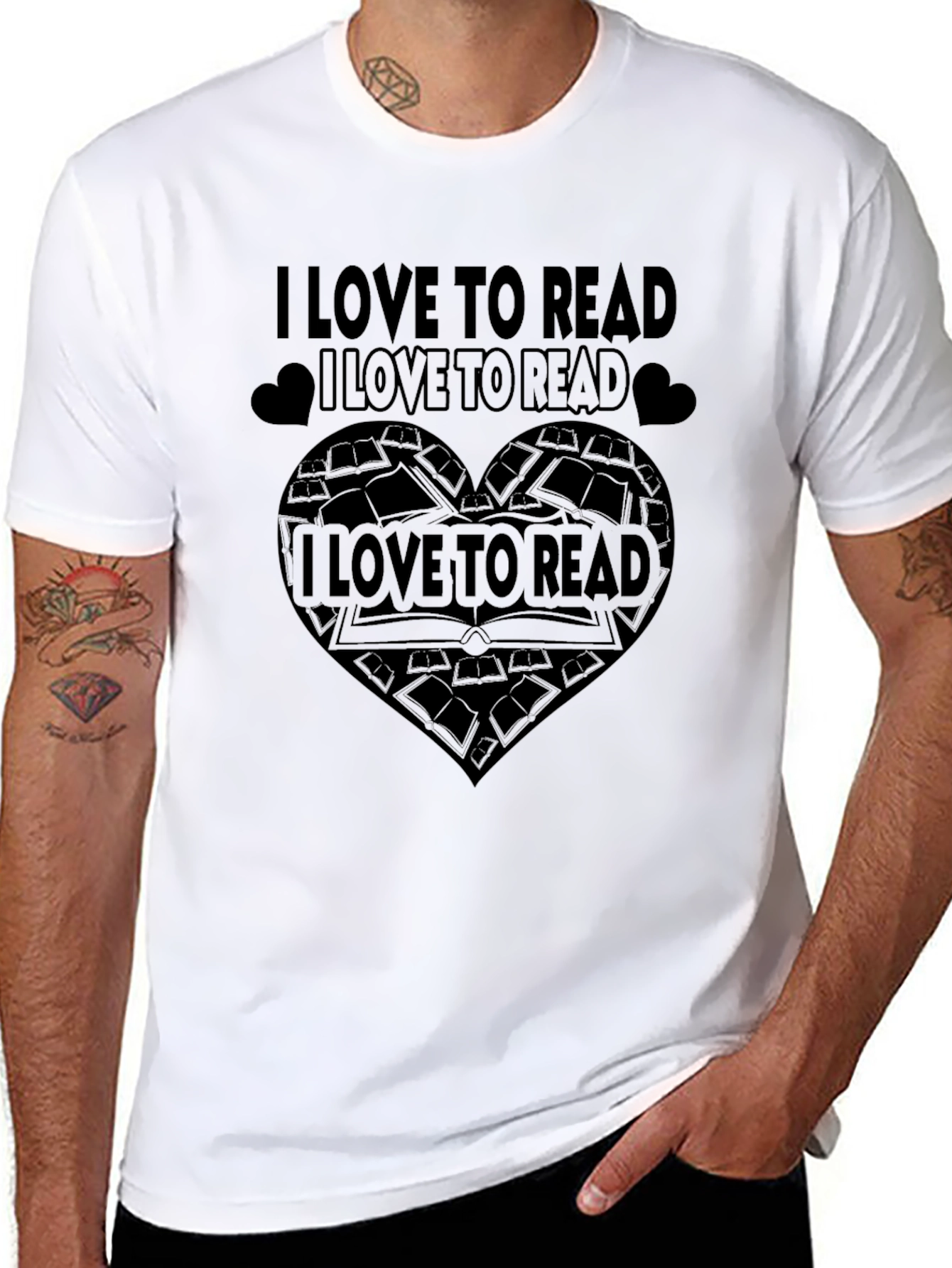 Black I Love to Read T-Shirt view 8