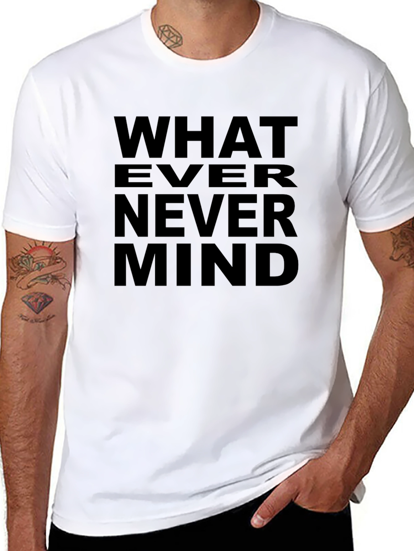 Black Whatever Nevermind Black Graphic Tee view 8