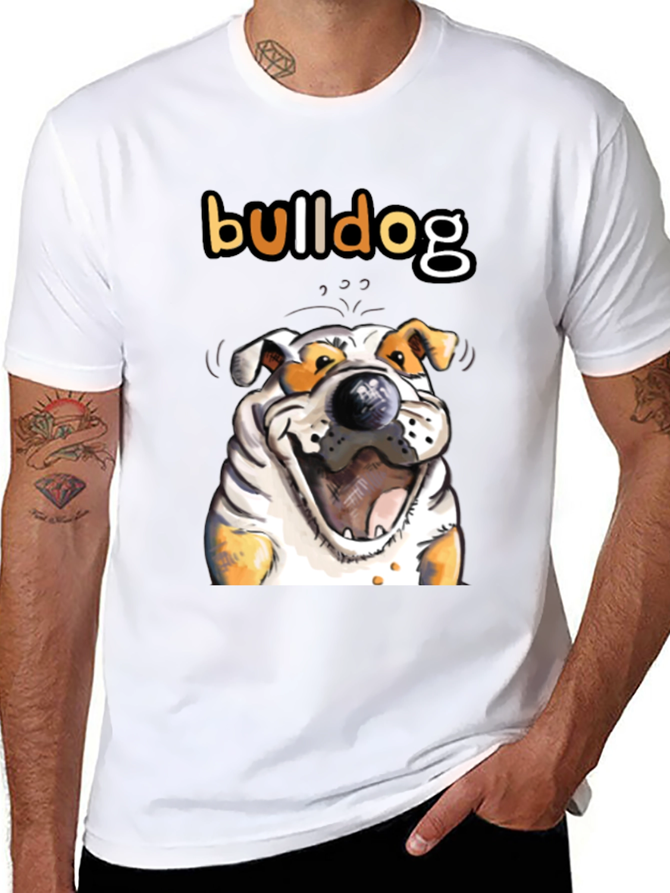 Black Bulldog Graphic Tee - Unisex Cotton T-Shirt view 8