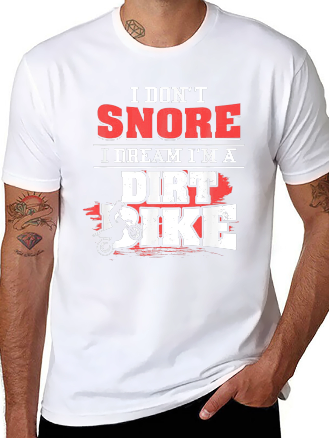 Black I Don't Snore I Dream I'm A Dirt Bike T-Shirt view 8