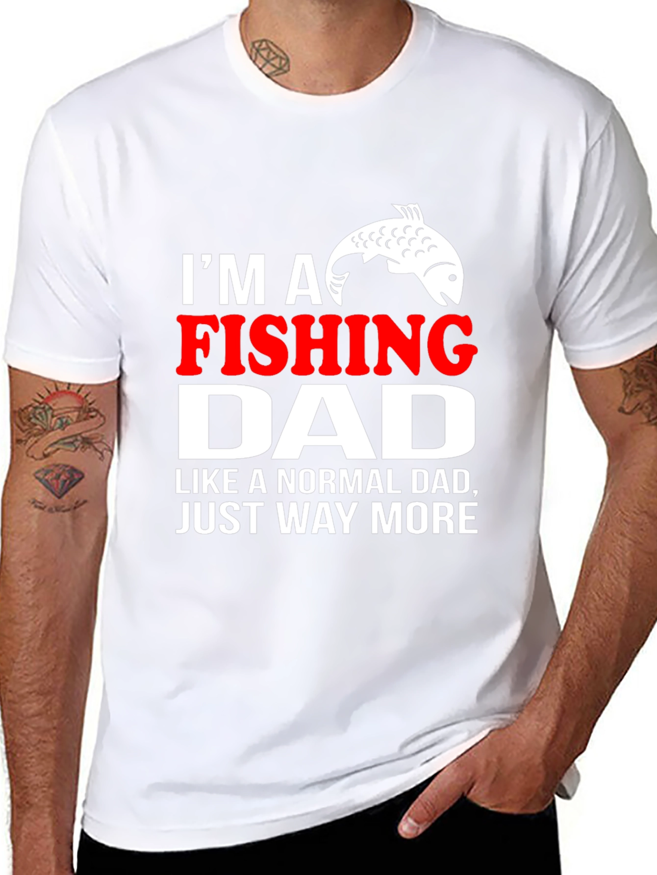 Black Fishing Dad T-Shirt - Novelty Graphic Tee view 8