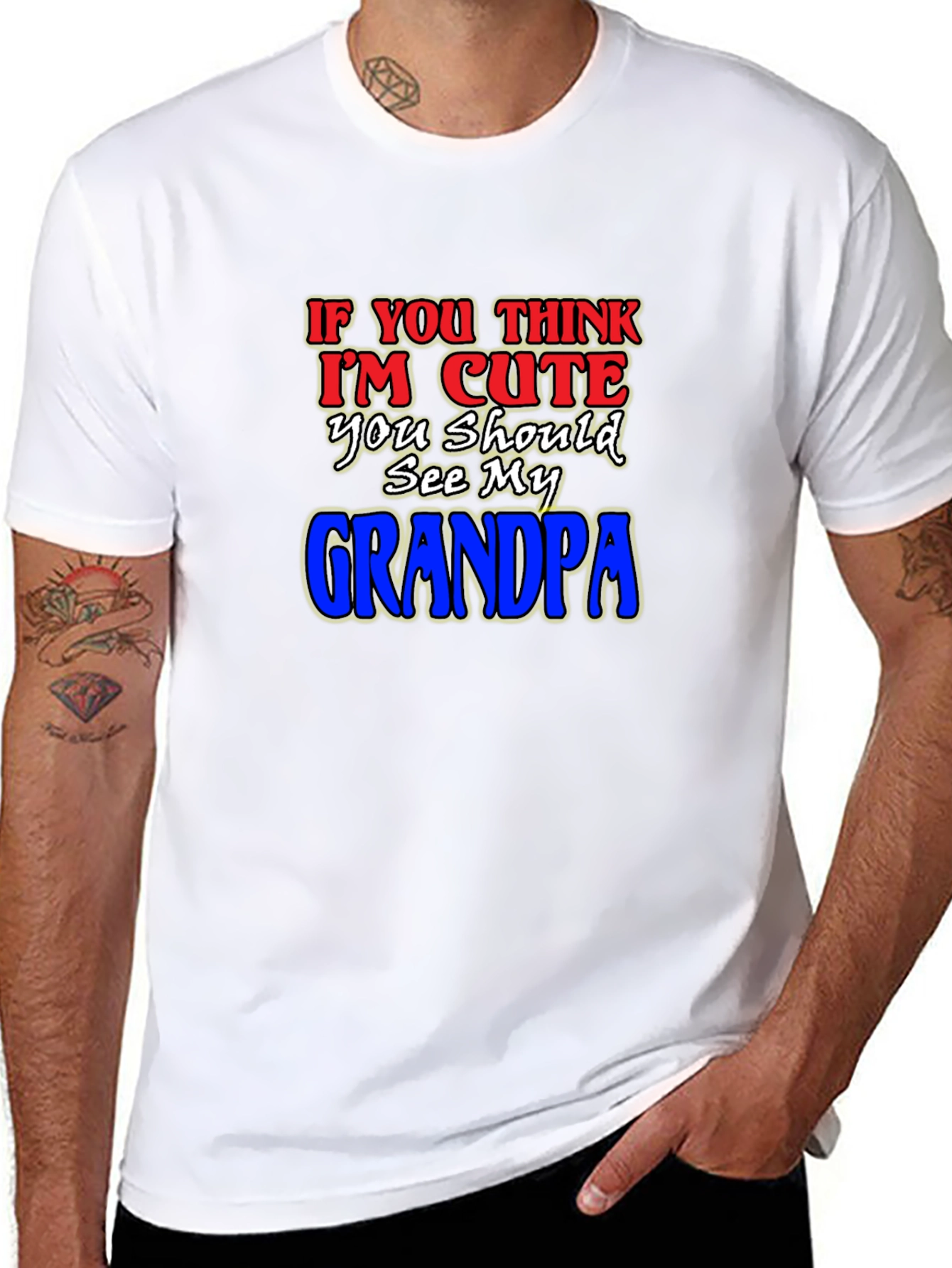 Black Cute Grandpa T-Shirt - Humorous Family Tee view 8
