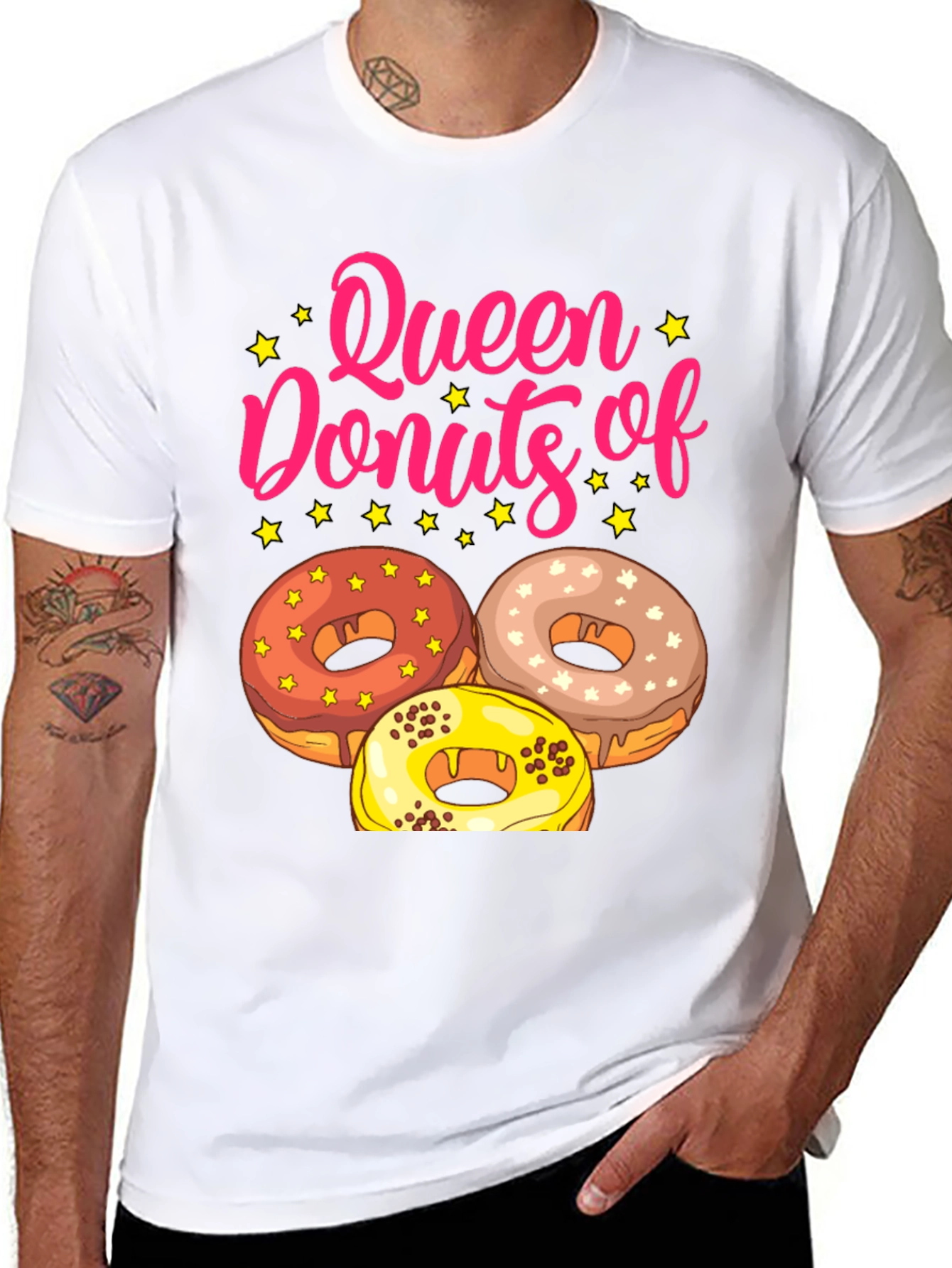 Black Queen of Donuts T-Shirt Funny Dessert Tee view 8