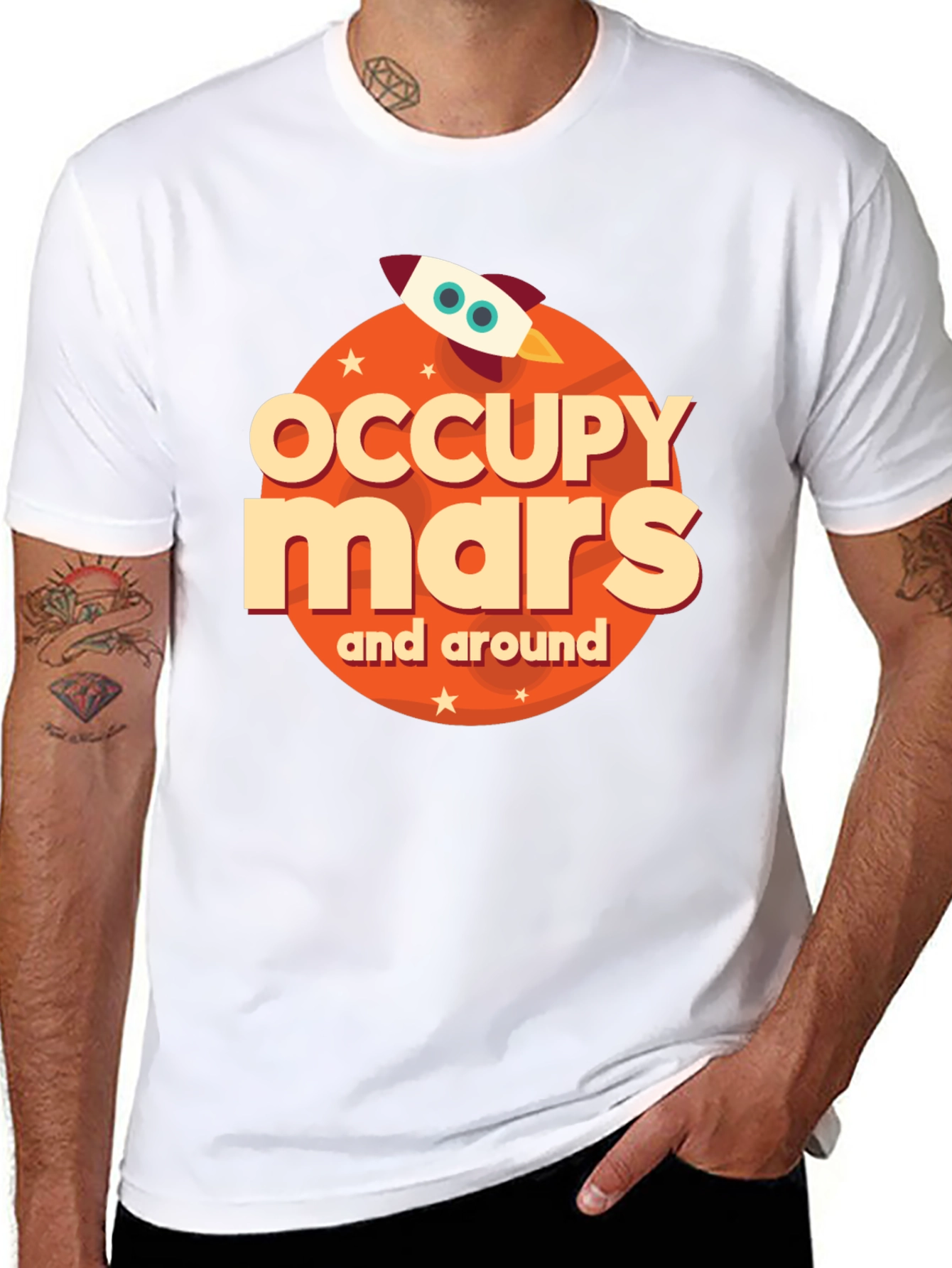 Black Occupy Mars Graphic Tee view 8