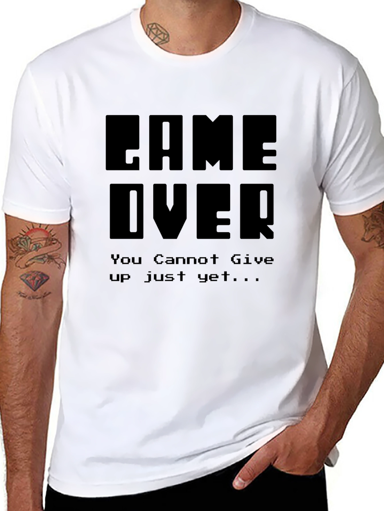 Black Game Over T-Shirt: You Cannot Give Up view 8