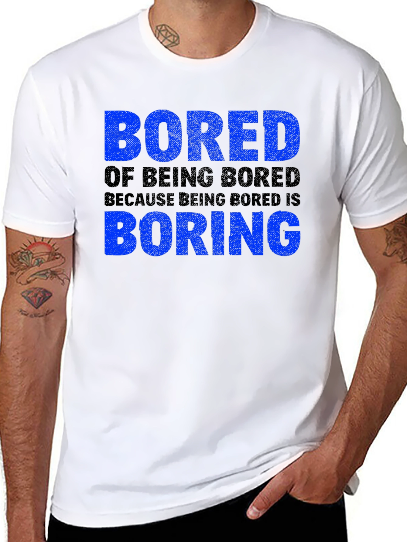 Black Bored of Being Bored T-Shirt view 8