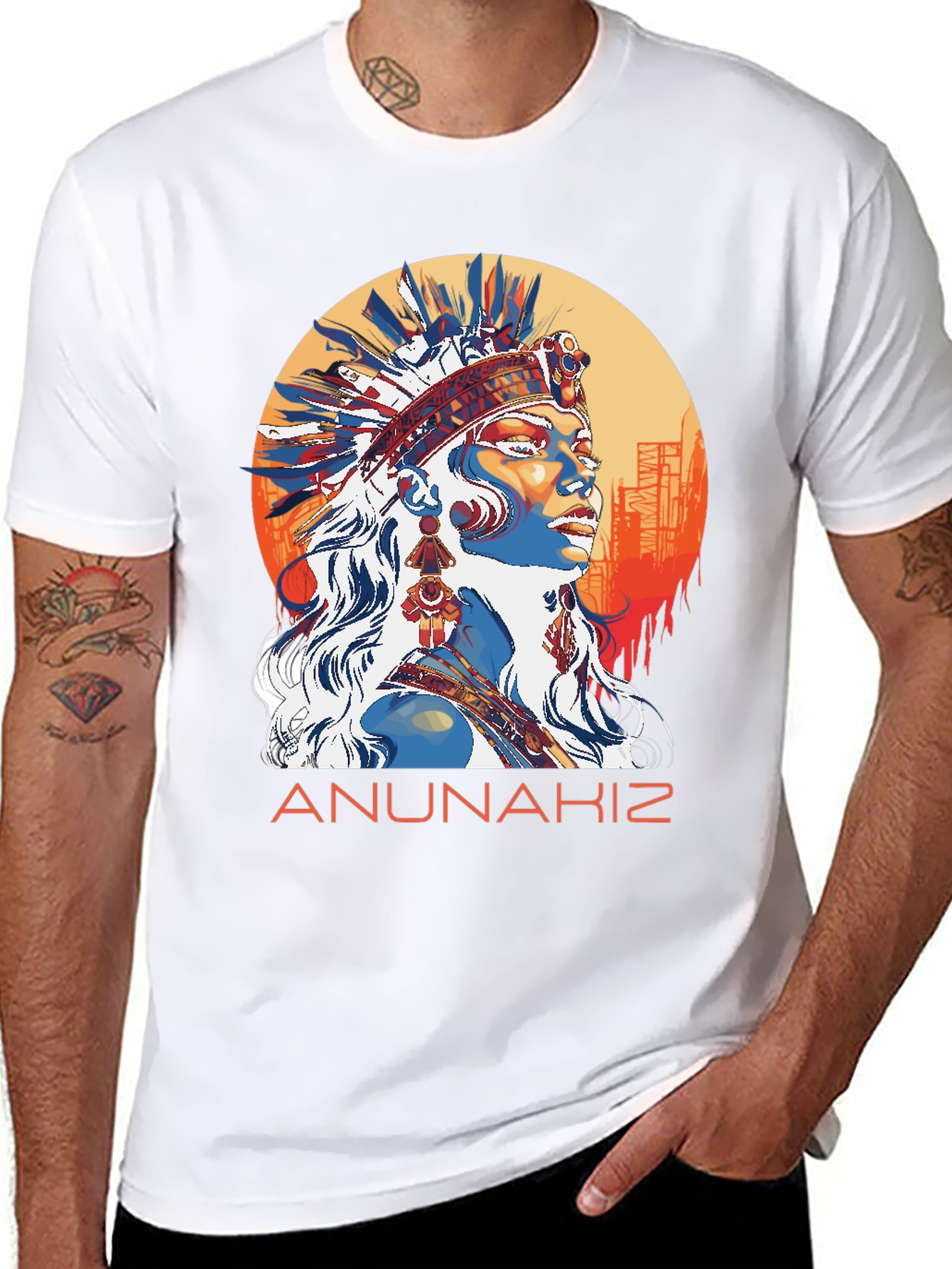 Black Anunnakiz Native American T-Shirt view 8