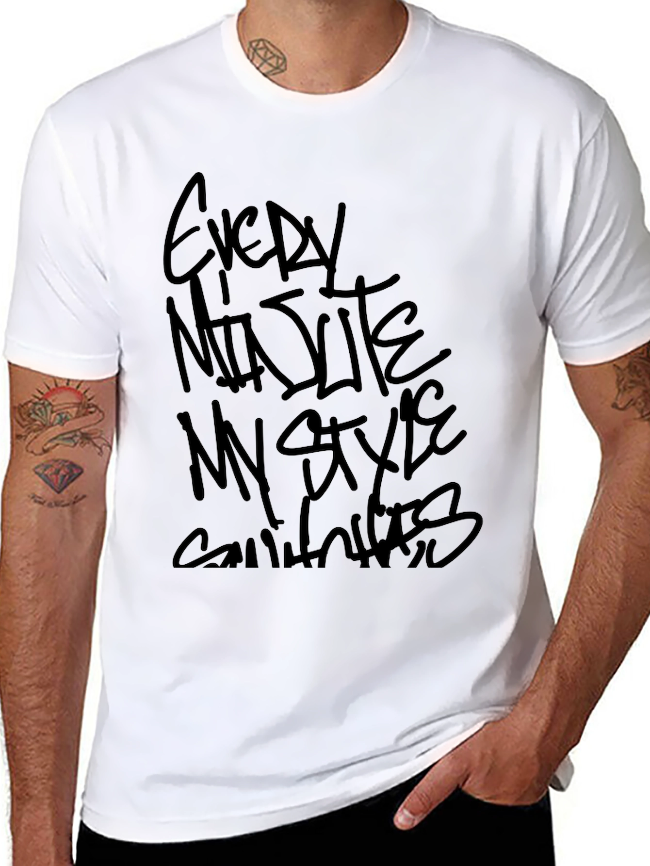 Black Every Nite My Style T-Shirt Black Casual Tee view 8