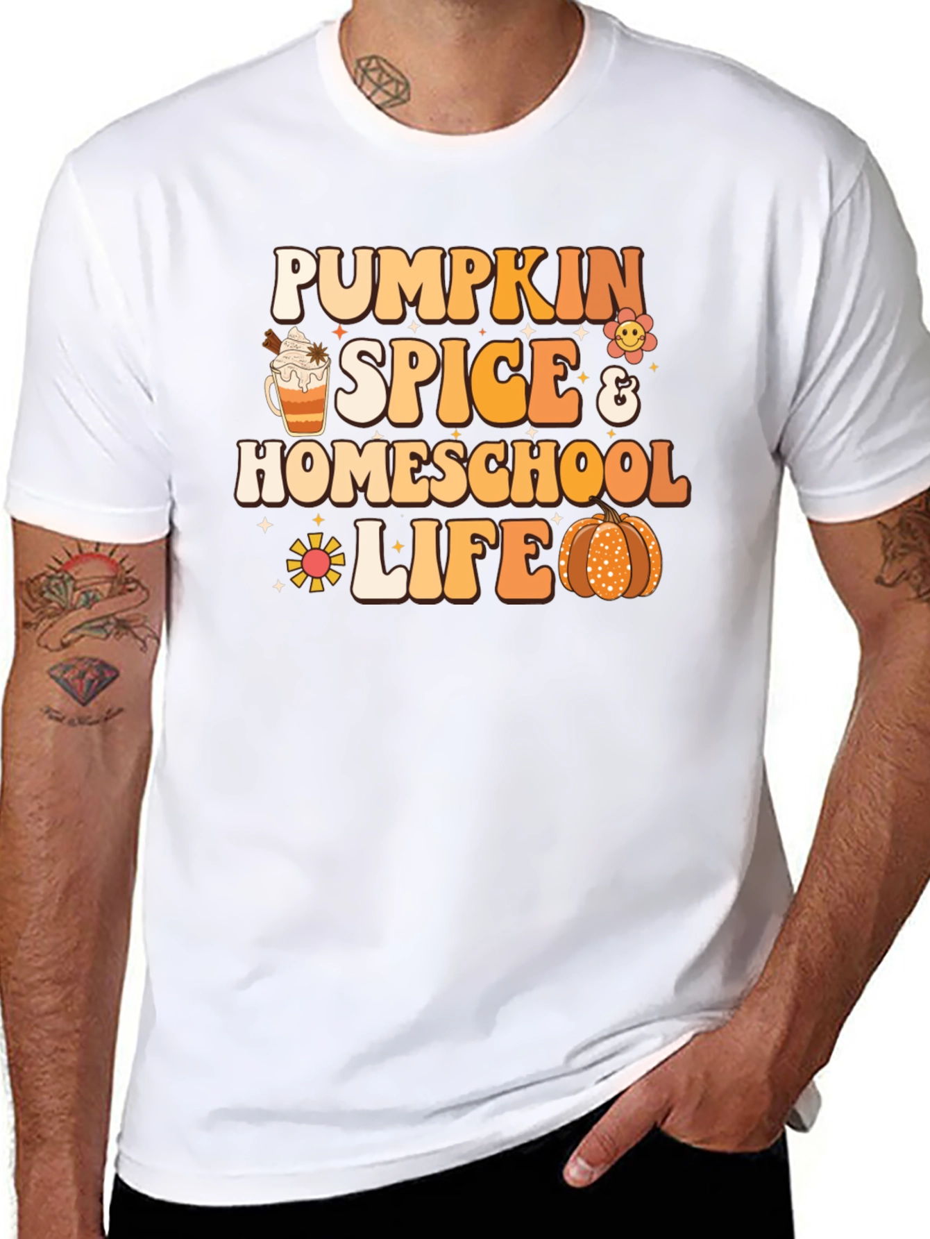 Pumpkin Spice Homeschool Life Black T-Shirt - 8