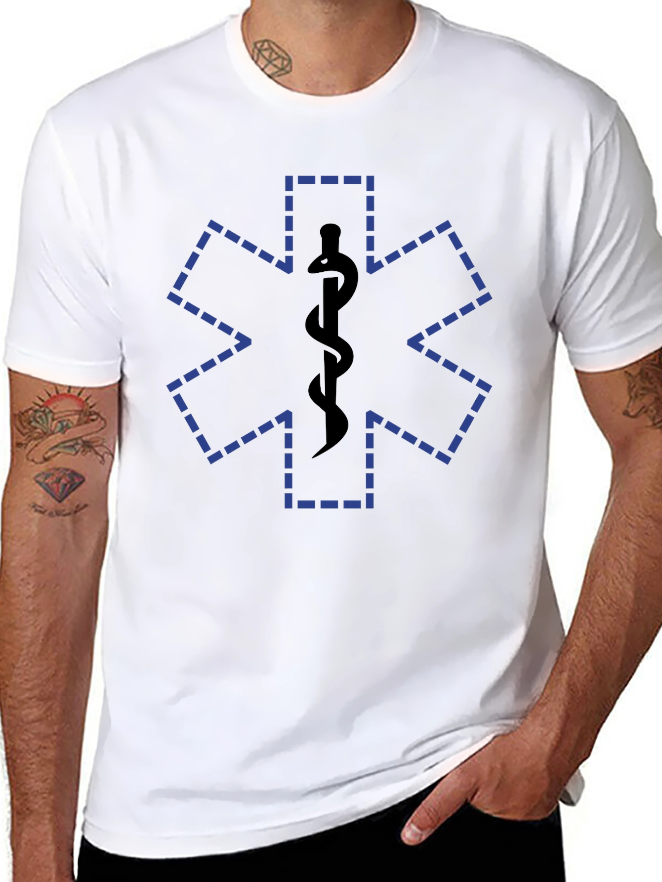 Black Medical Symbol Black T-Shirt view 8