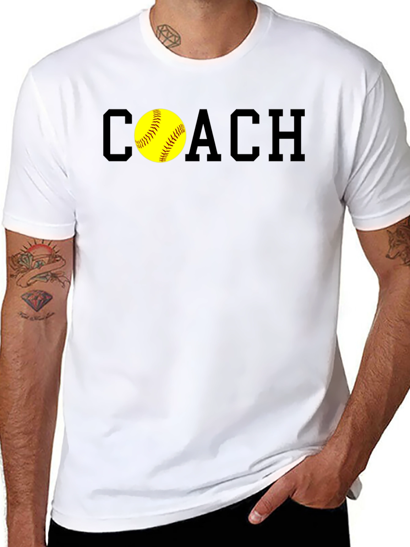 Black Softball Coach T-Shirt - Stylish & Comfortable view 8
