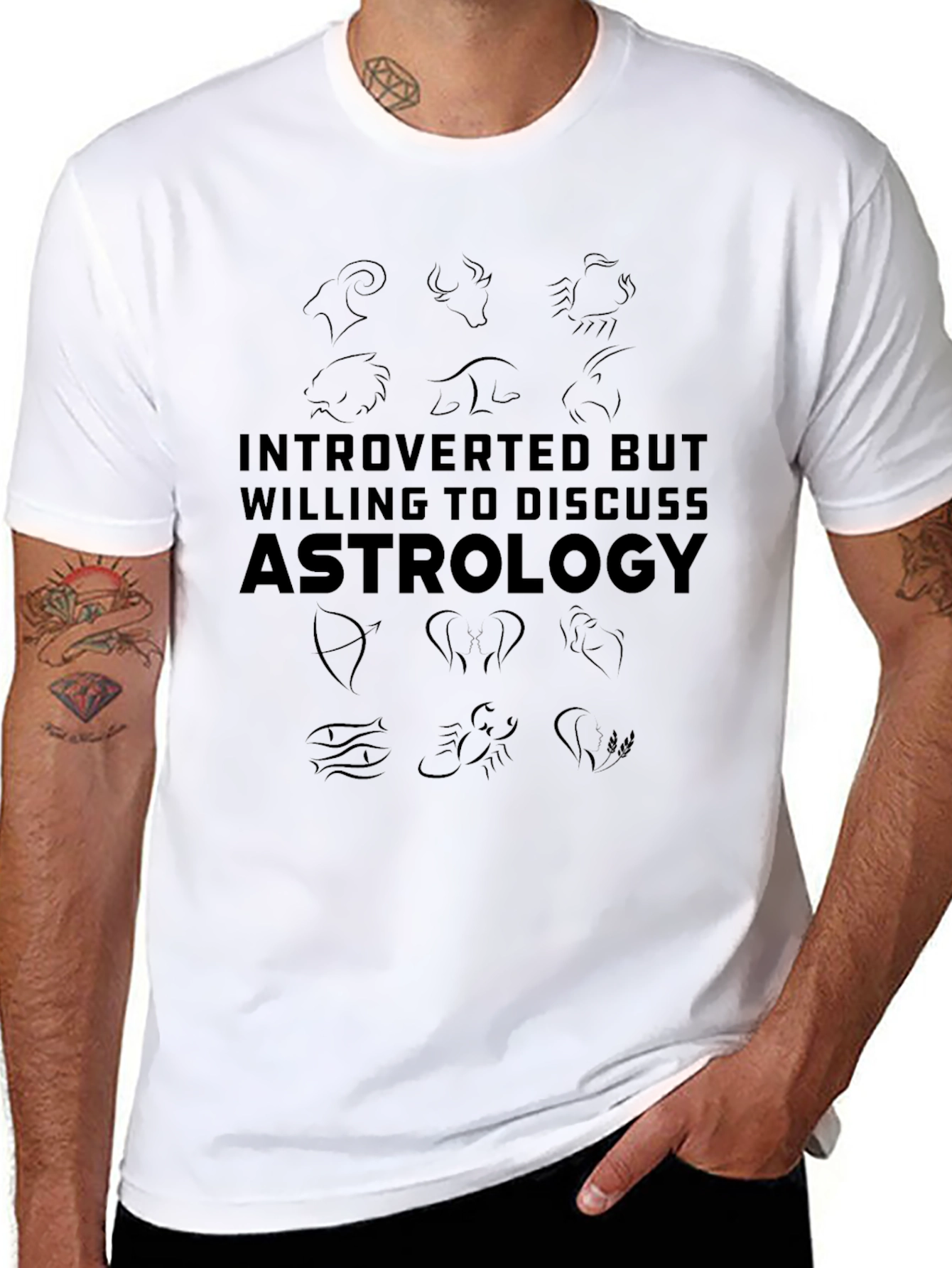 Black Introverted Astrology T-Shirt view 8