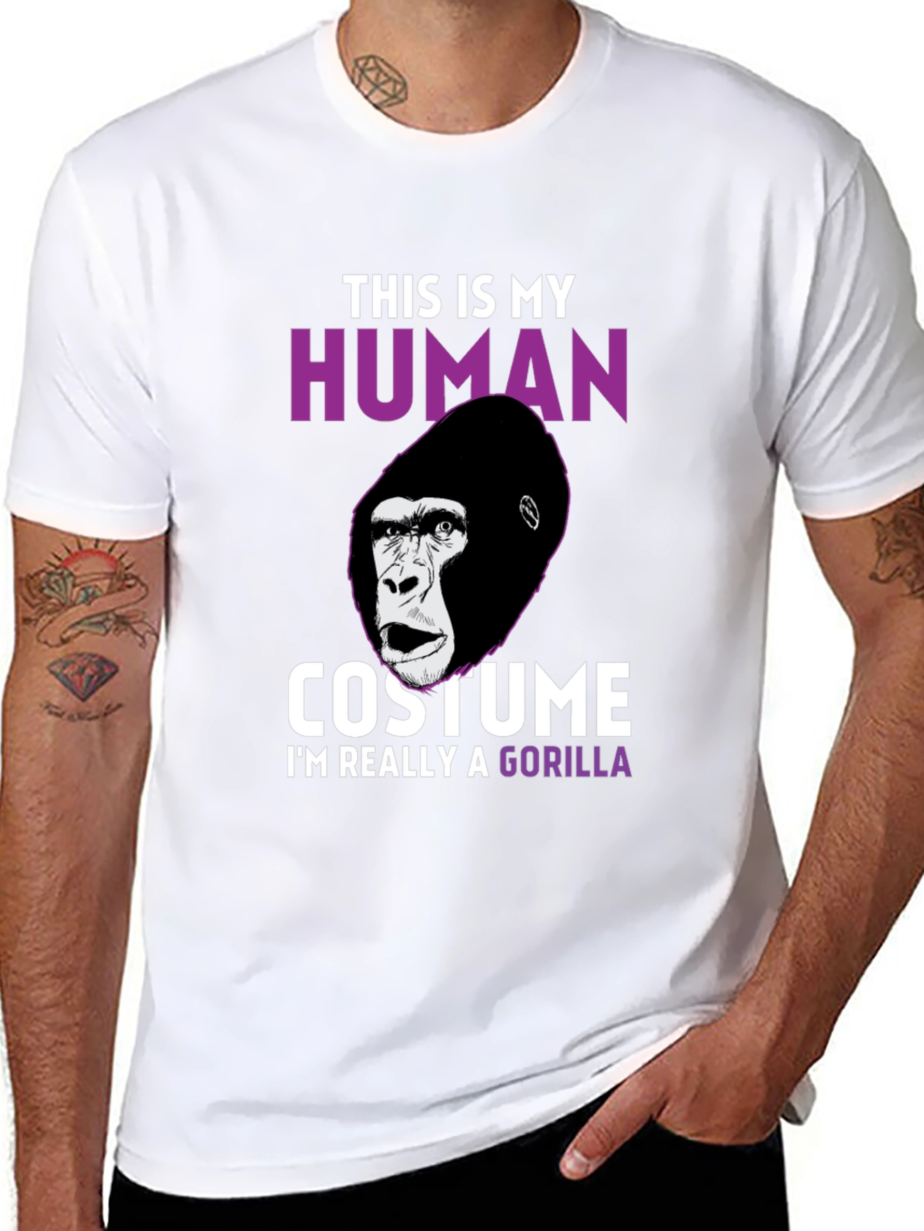 Black Human Costume Gorilla T-Shirt view 8