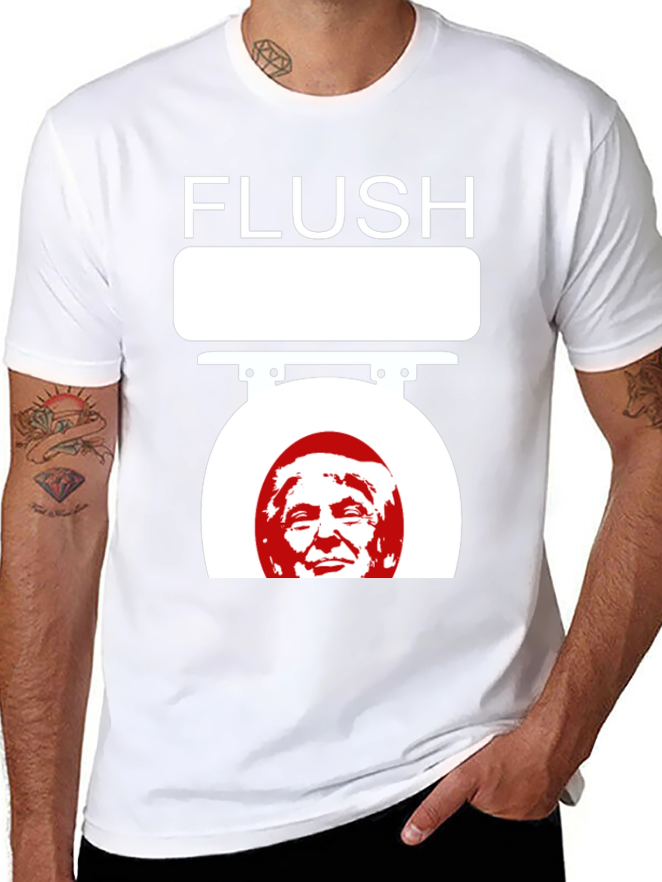 Black Flush Trump Novelty Graphic T-Shirt view 8