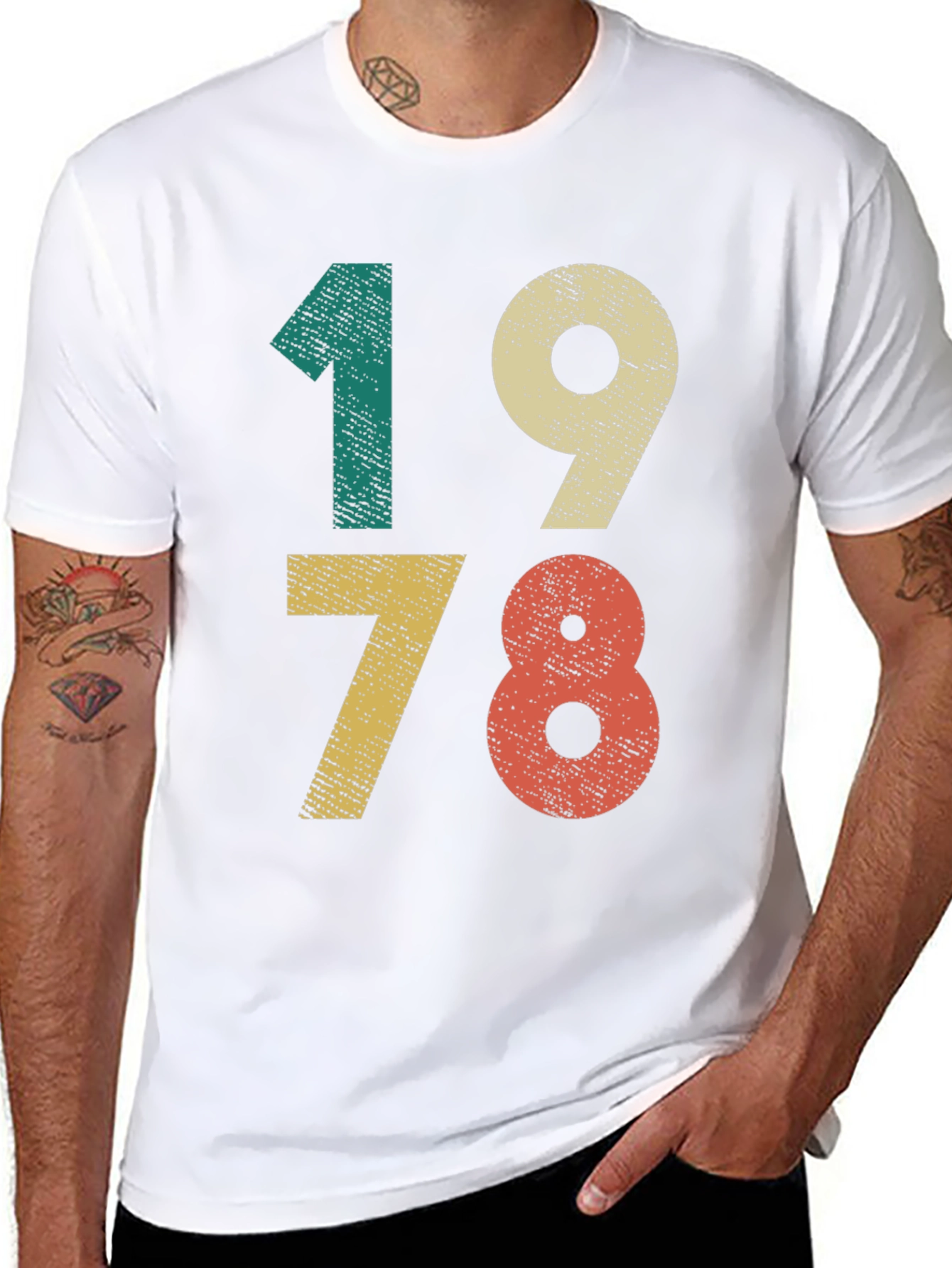Black Retro 1978 Birthday T-Shirt Vintage Style view 8