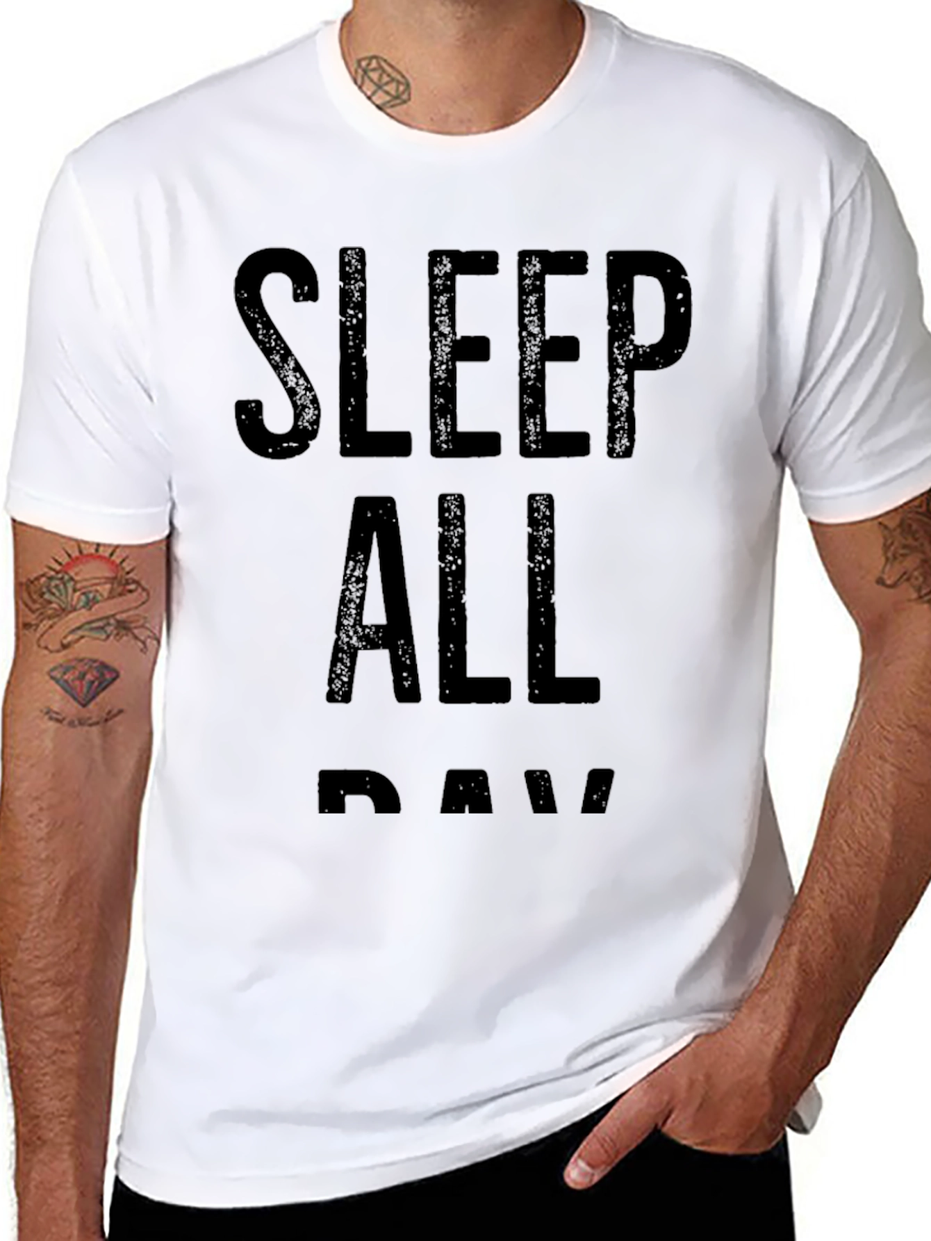 Black Sleep All Day Black Graphic T-Shirt view 8