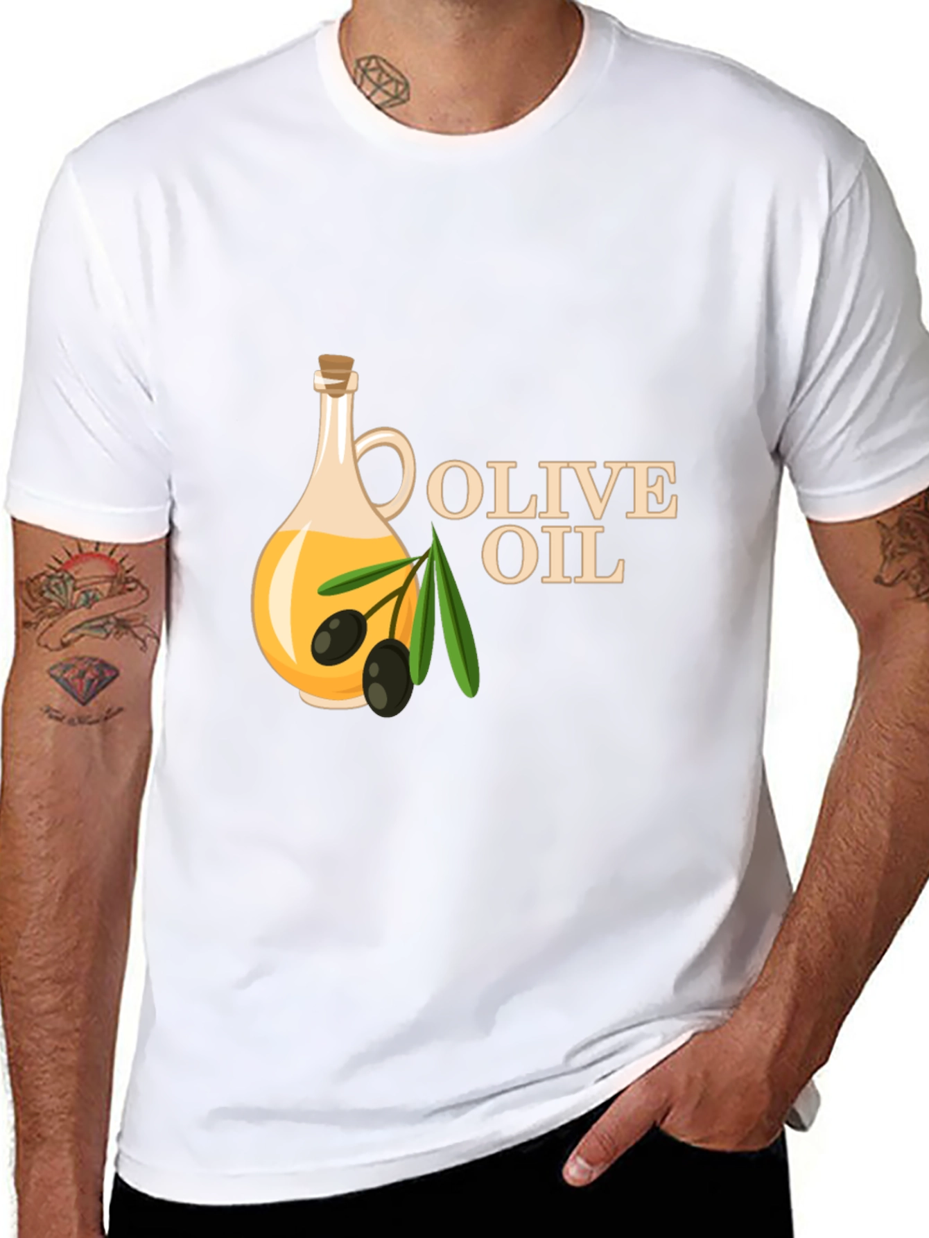 Black Olive Oil Graphic T-Shirt - Soft Cotton Blend view 8