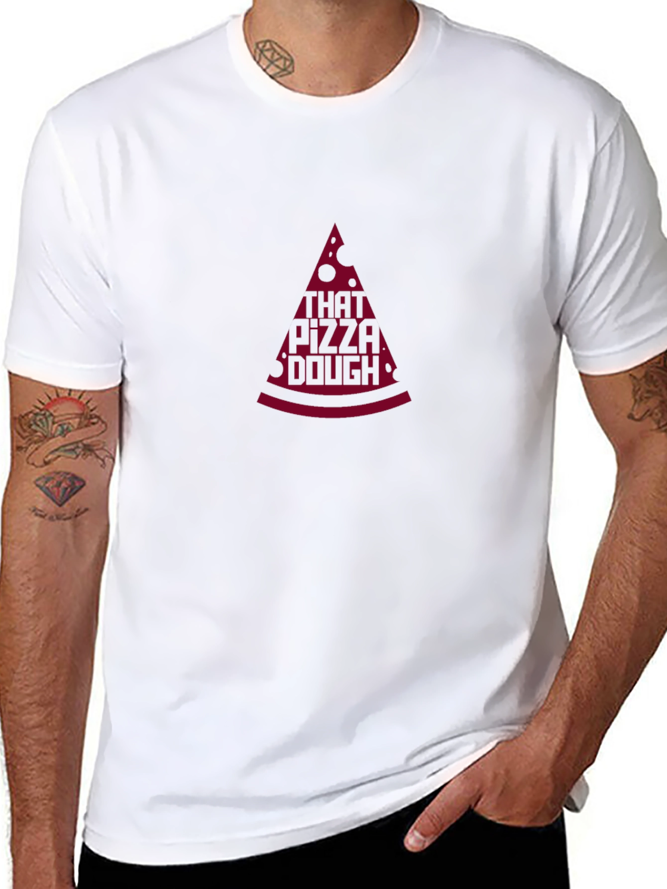 Black That Pizza Dough Graphic Tee - Funny Foodie Shirt view 8