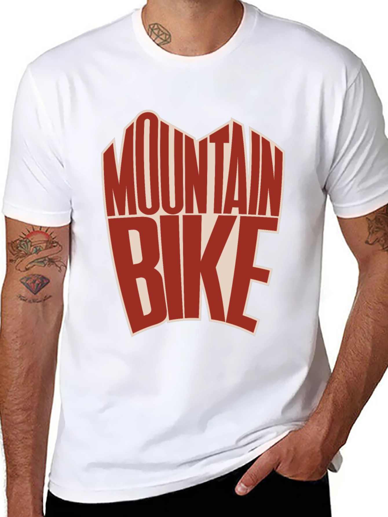Black Mountain Bike Graphic Tee - Black Cotton T-Shirt view 8