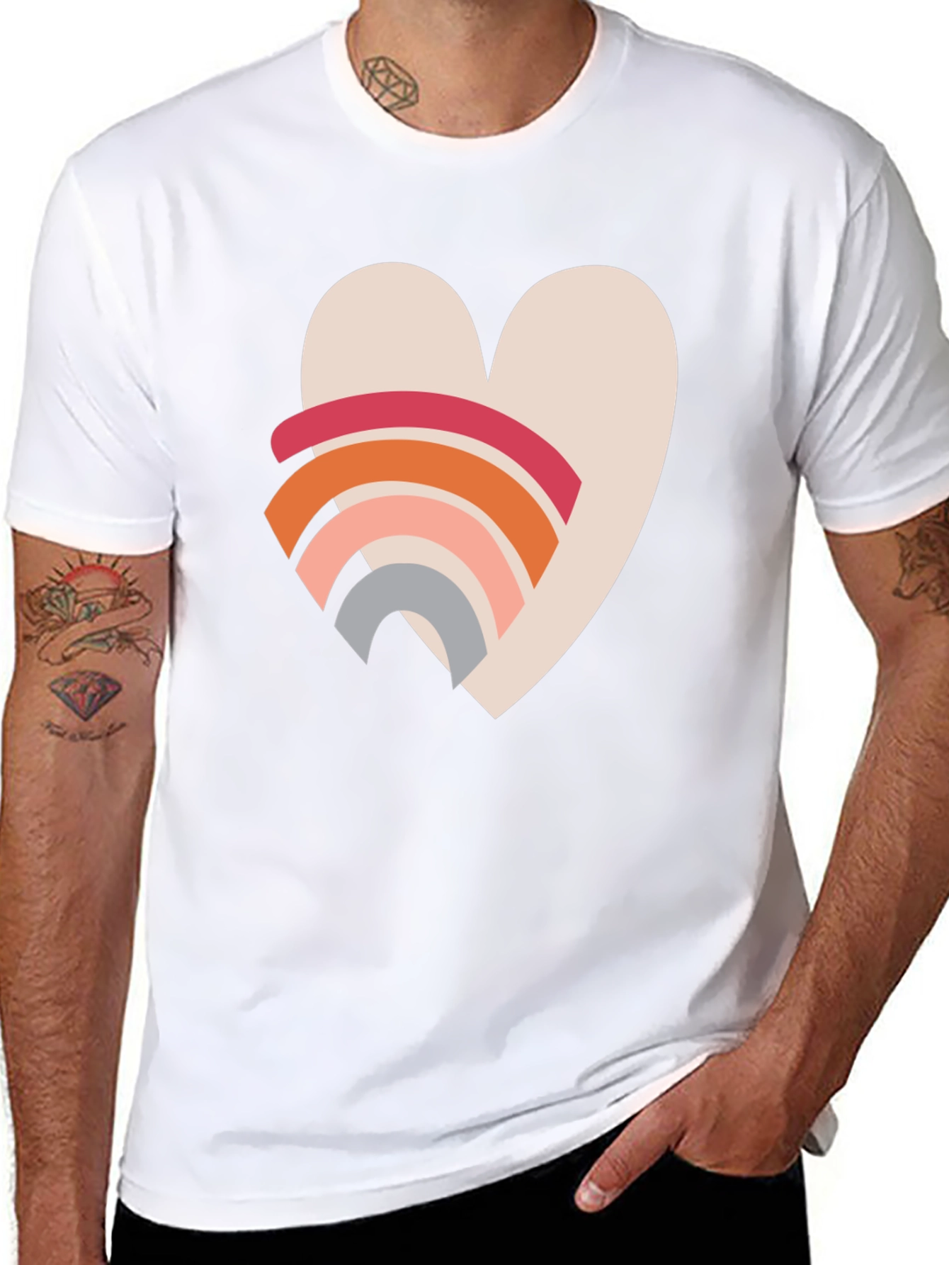 Black Heart Rainbow Graphic Tee view 8