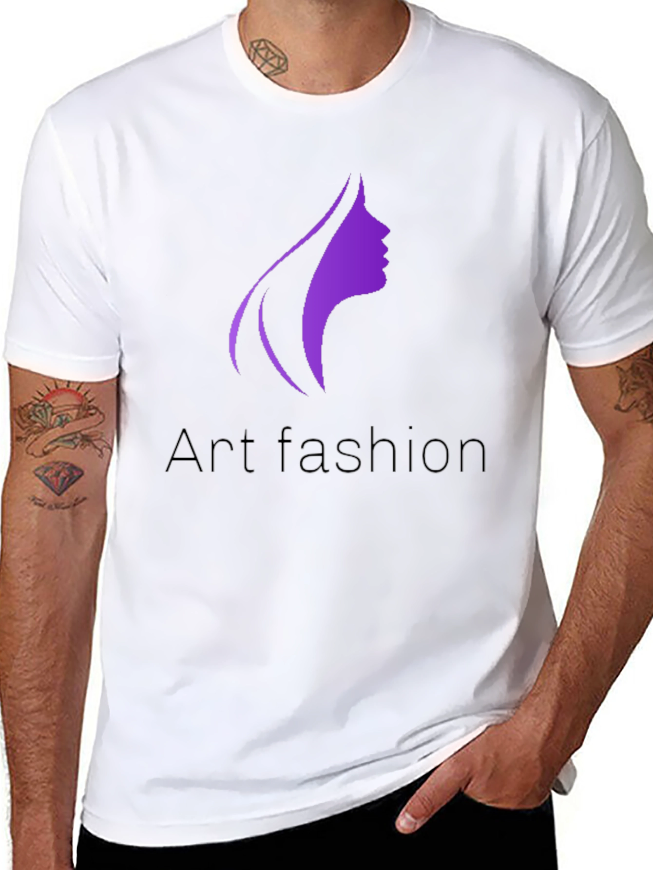 Black Art Fashion Graphic Tee - Stylish Black T-Shirt view 8