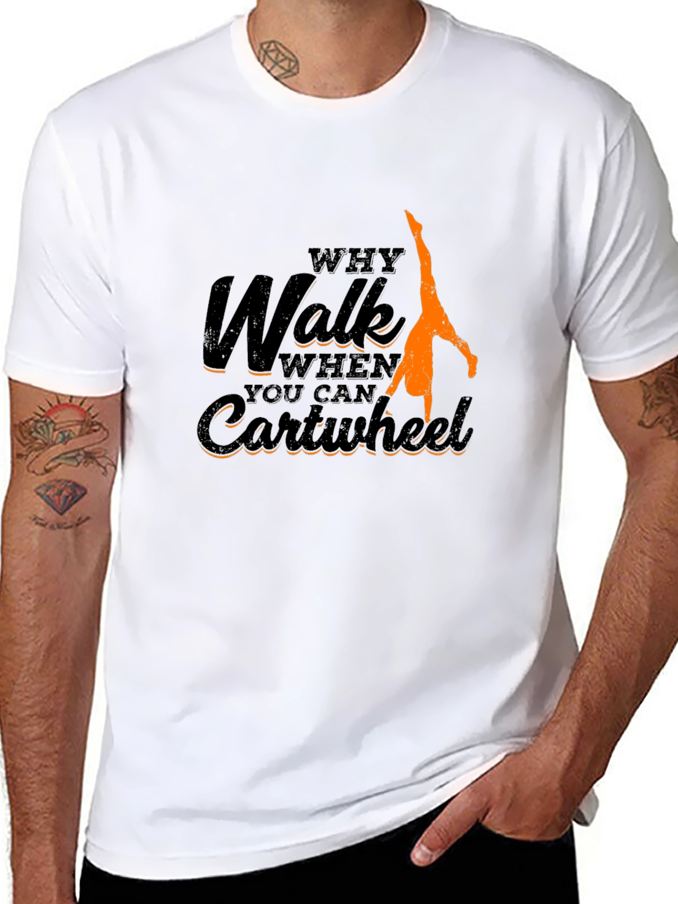 Black Why Walk, Cartwheel T-Shirt view 8