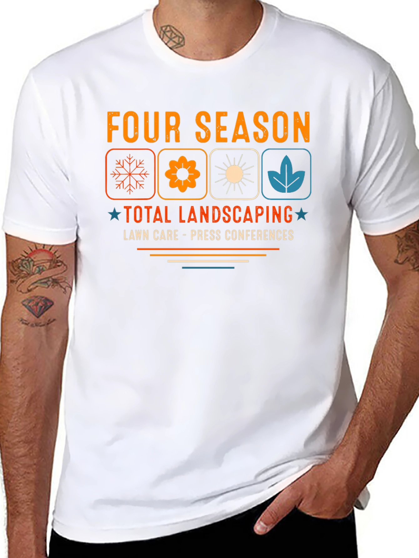 Black Four Season Total Landscaping T-Shirt view 8