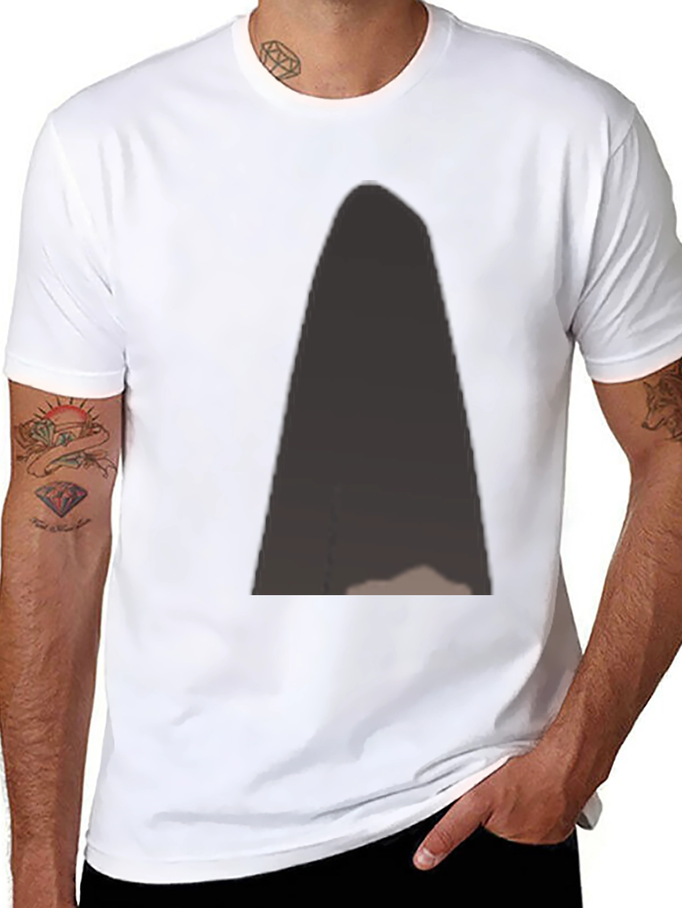 Black Men's Black Graphic Tee - Modern Style view 8
