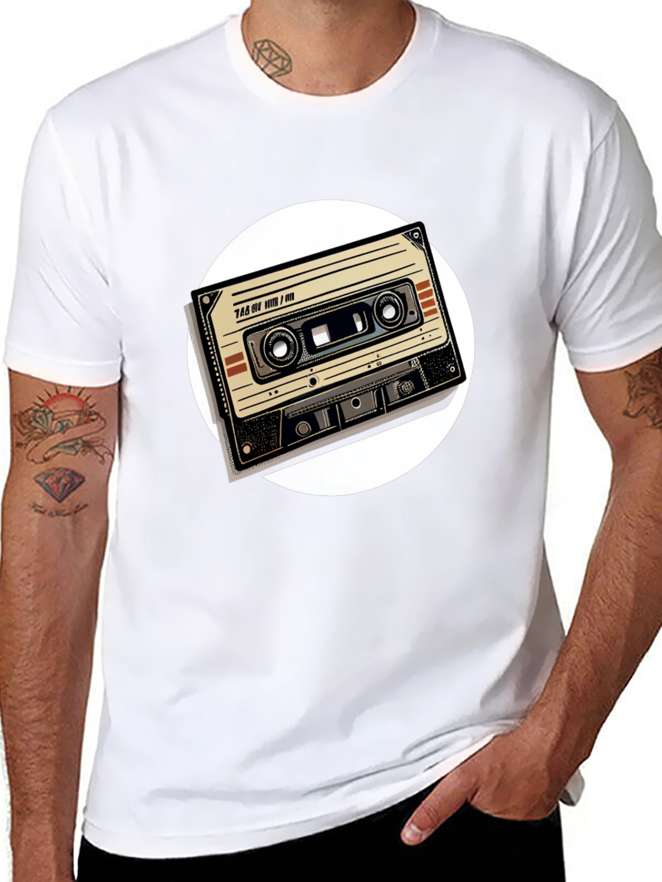 Black Retro Cassette Tape Graphic Tee - Black view 8