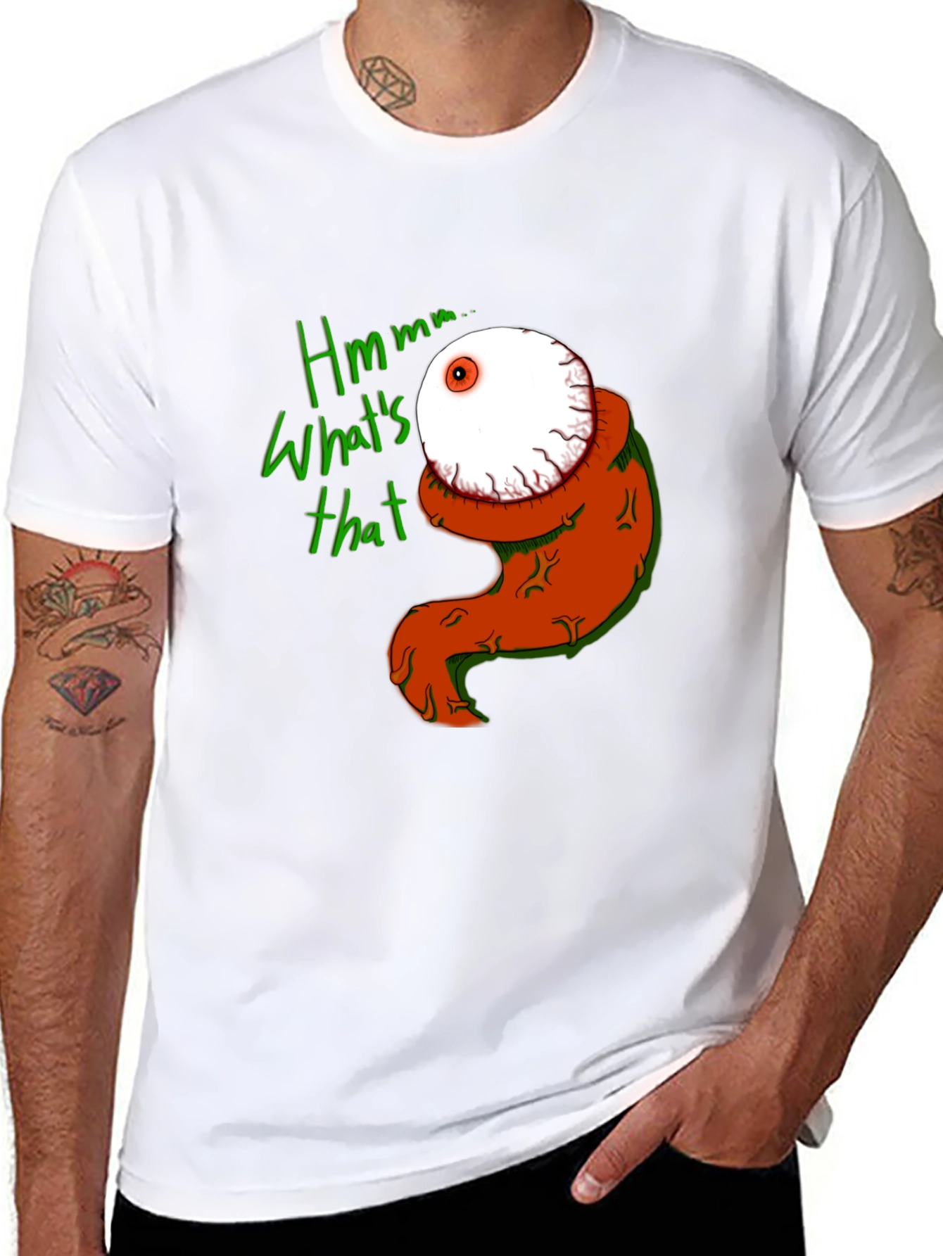 Black Eyeball Creature Graphic Tee - Men's Black T-Shirt view 8