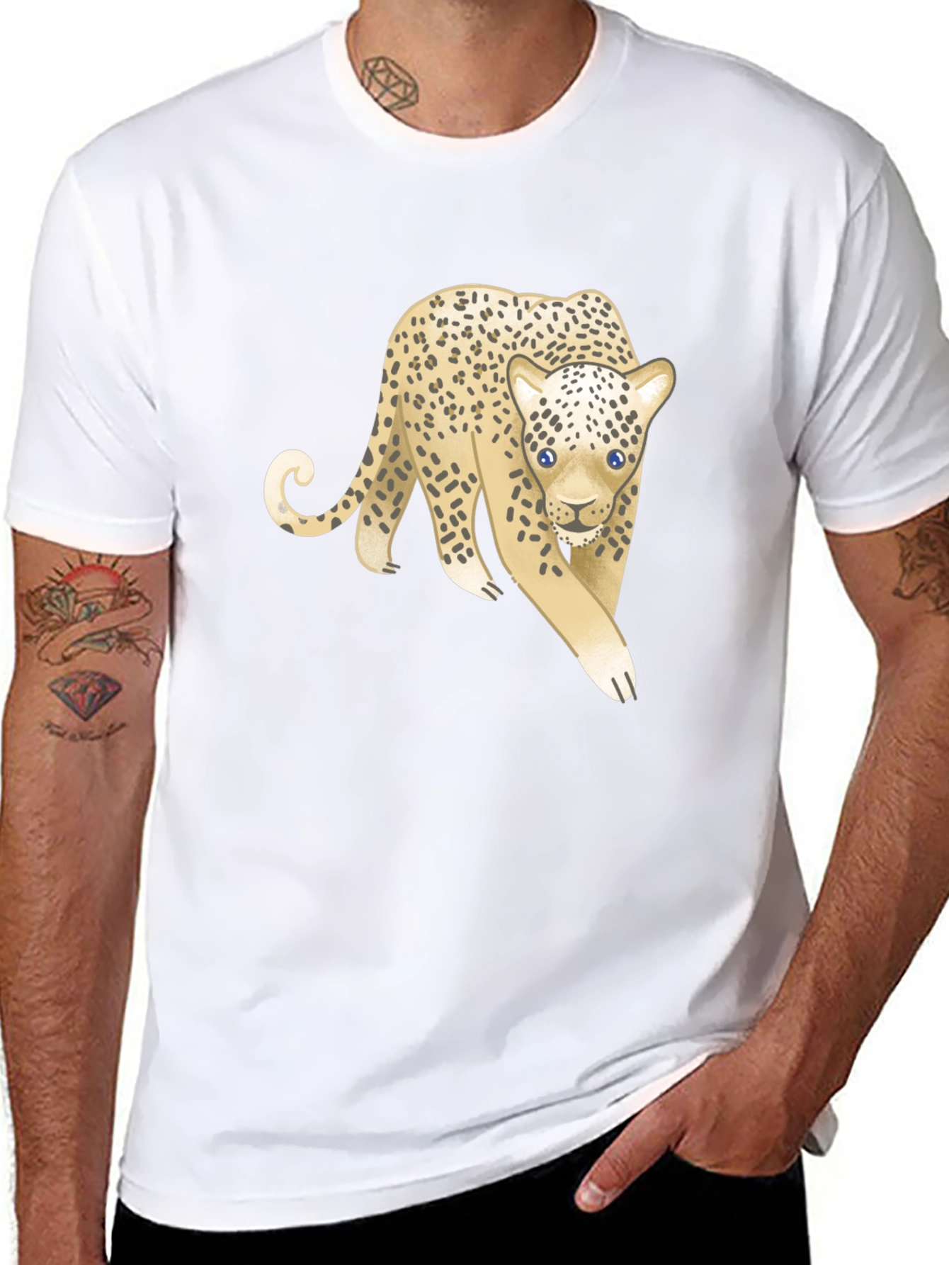 Black Leopard Graphic Tee - Unisex Black T-Shirt view 8