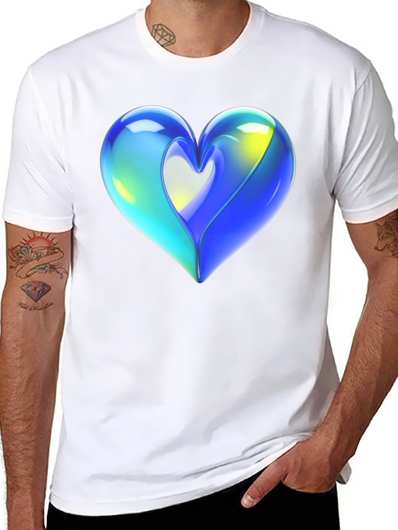 Black Heart Graphic Black T-Shirt view 8